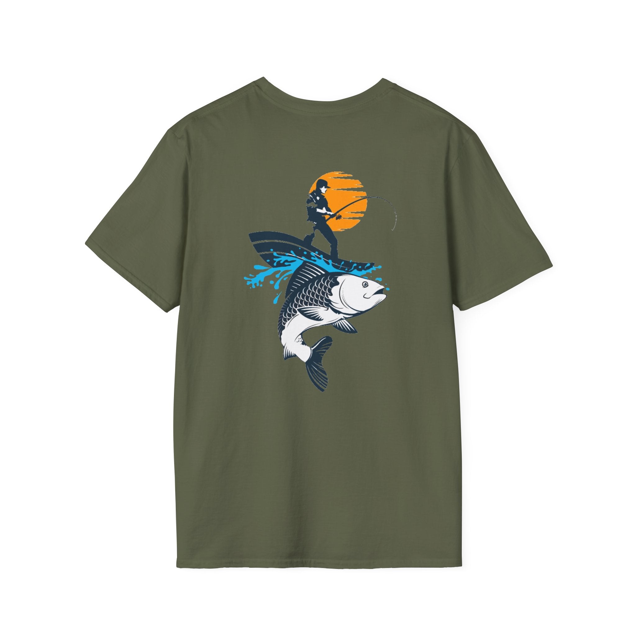 Patriotic Fishing Tshirt, American Flag Tee, 4th of July Shirt, USA Independence Day Top, Patriotic Graphic Tee, Unisex Patriotic