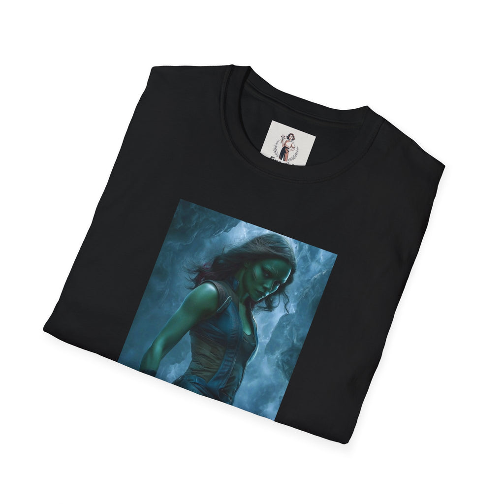 Gamora From Gardians Of The Galaxy Superhero Marvel Unisex Softstyle T-Shirt, Comic Book Tee, Geeky Clothing, Cosplay Costume Top