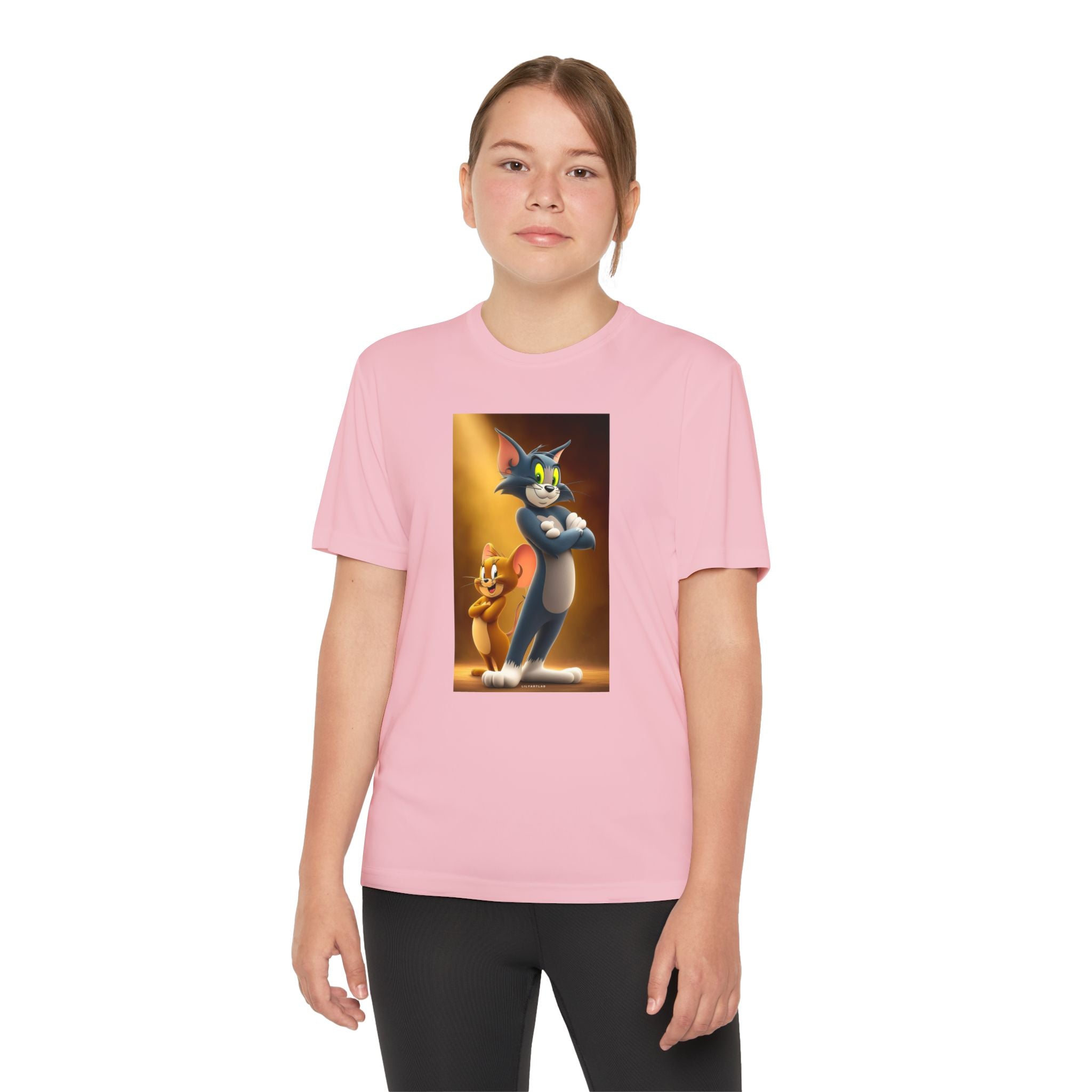 Youth Competitor Tee with Tom And Jerry design, Cartoon Graphic Kid's T-Shirt, Kids Tee, Children's Clothing, Funny Tee for Boys and Girls