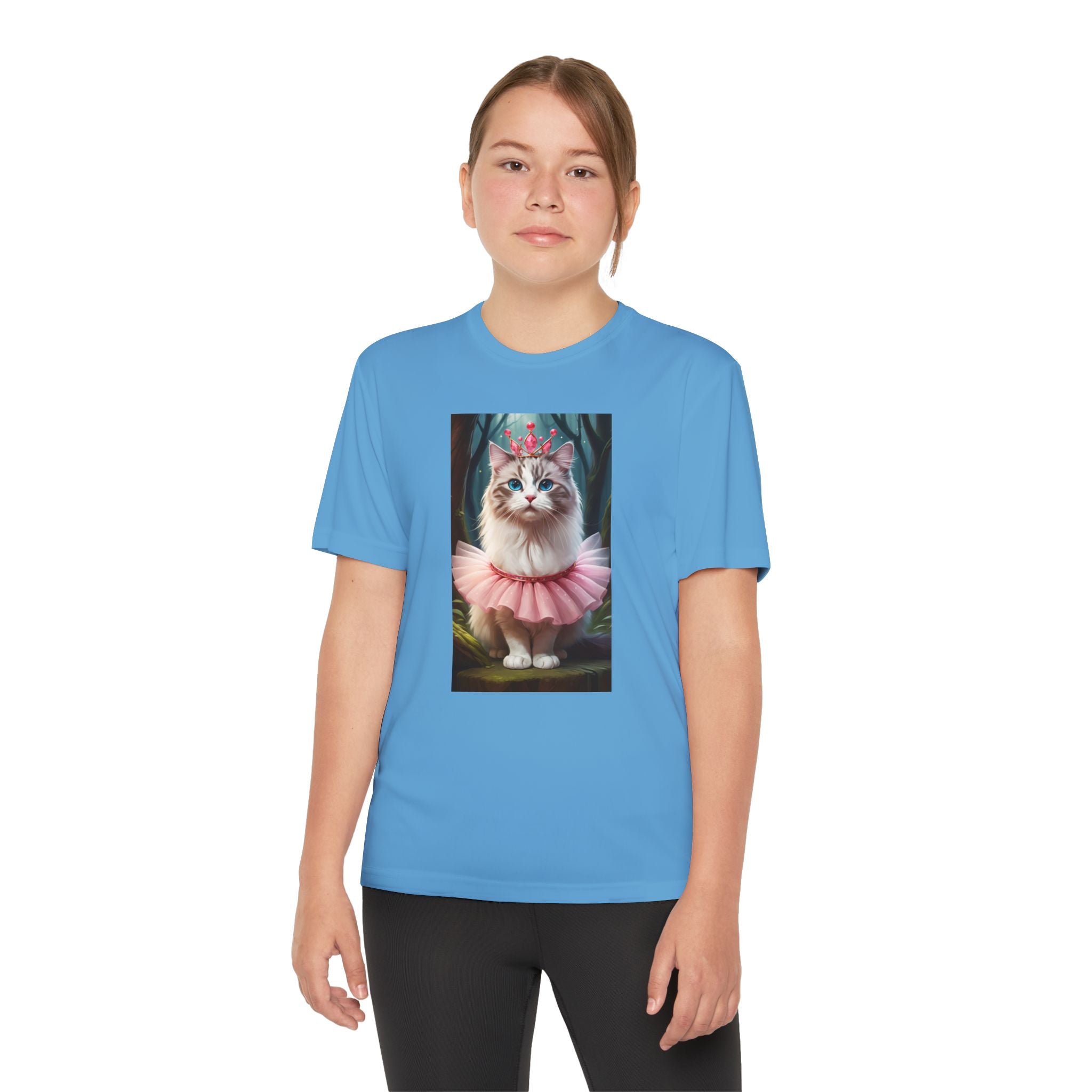 Graphic Tee, Cute Cartoon Kitten, Kids Animal Lover Shirt, Kitty Princess Design, Youth Tee for Girls and Boys, Funny Cat Shirt, Gift for