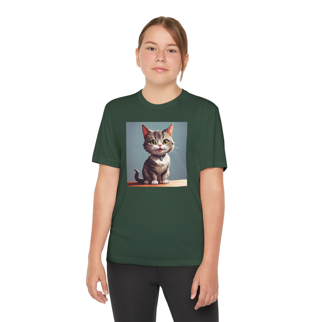 Youth Tee, Cute Kitten Graphic Shirt for Kids, Cat Lover Gift, Animal Theme Top, Children's Clothing, Feline Print Apparel