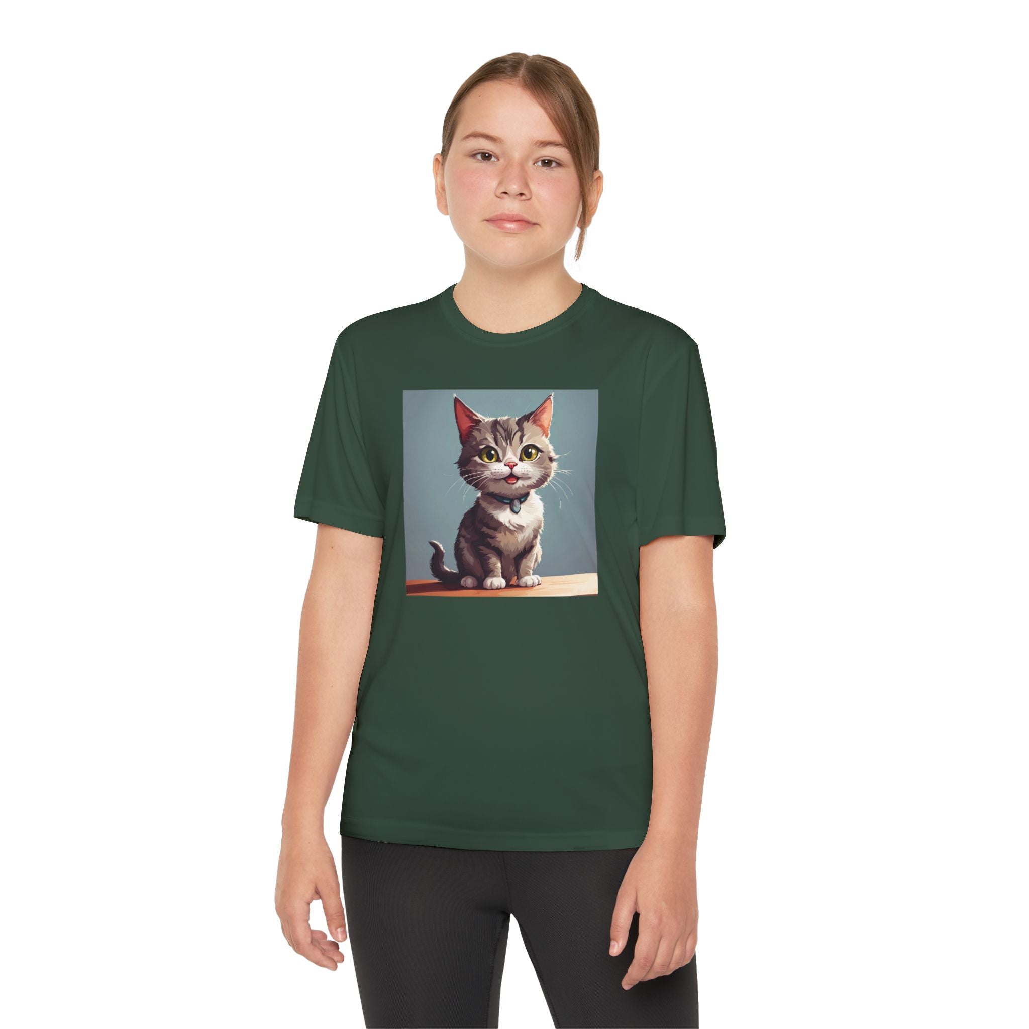 Youth Tee, Cute Kitten Graphic Shirt for Kids, Cat Lover Gift, Animal Theme Top, Children's Clothing, Feline Print Apparel