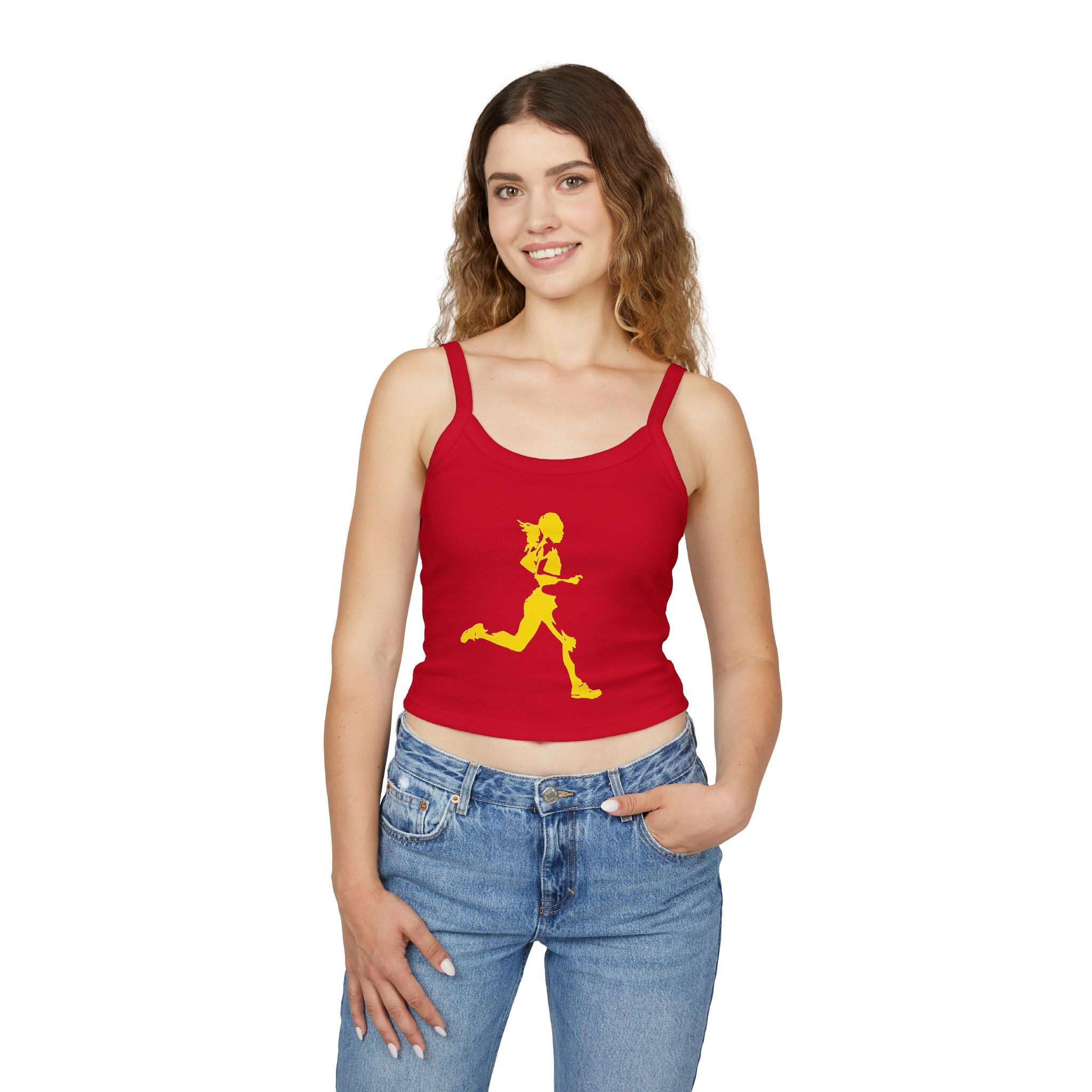 Running Woman Tank Top, Athletic Workout Top, Fitness Sleeveless Shirt, Jogging Muscle Tee, Exercise Gym Cami