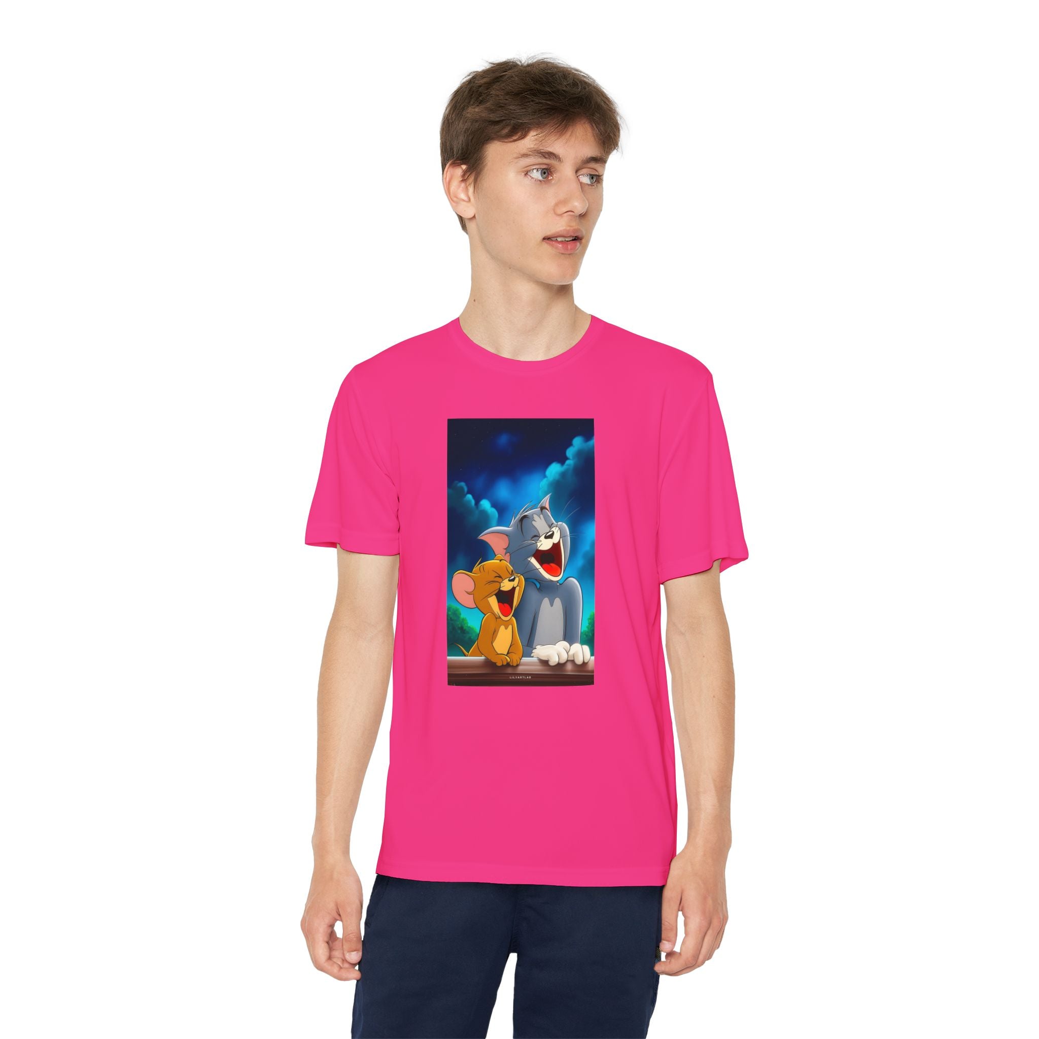 Youth Competitor Tee with Tom And Jerry design, Cartoon Graphic Kid's T-Shirt, Kids Tee, Children's Clothing, Funny Tee for Boys and Girls