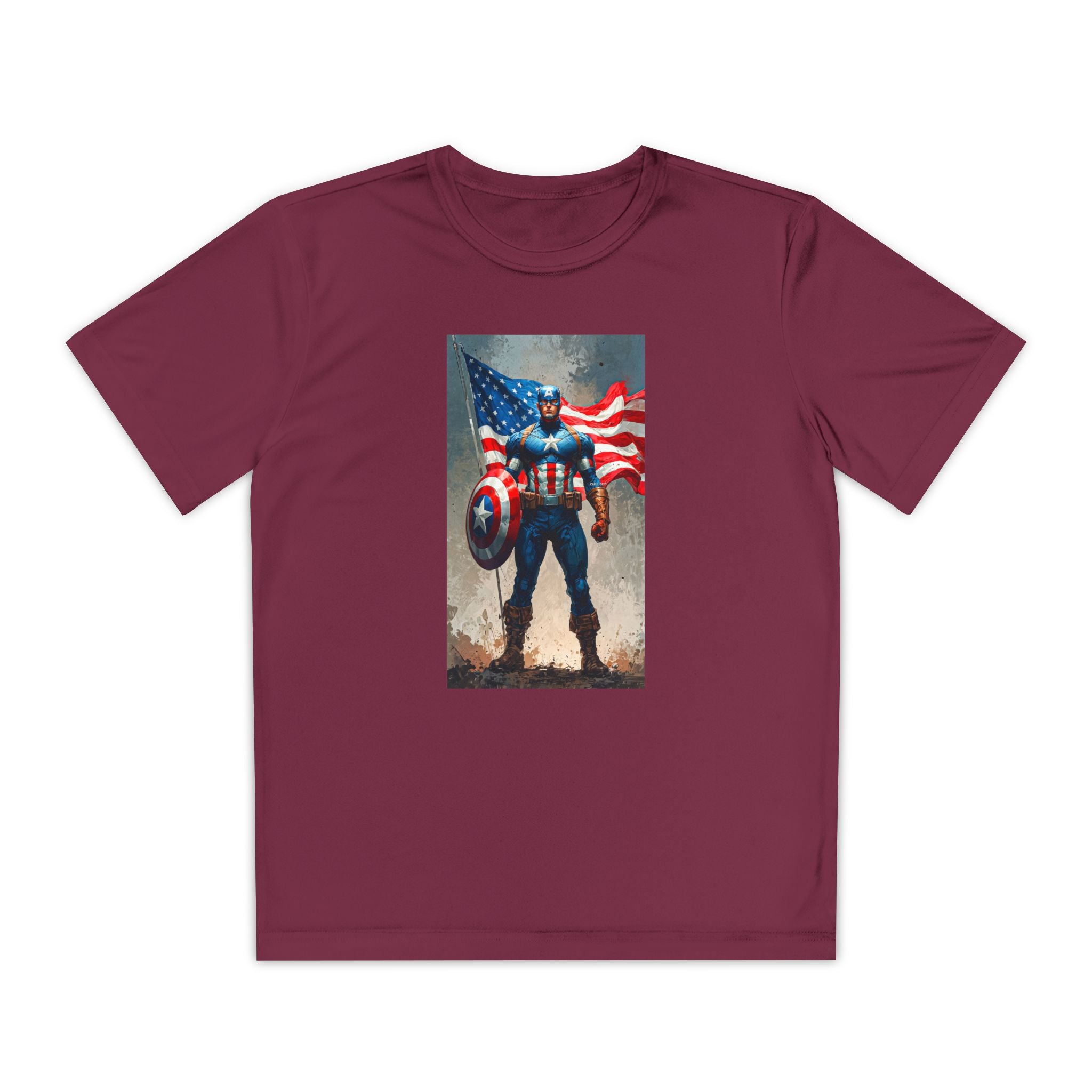 Captain America Superhero Marvel Patriotic, Kids Graphic T-Shirt, Boys Hero Top, Girls Comic Book Clothing, Birthday