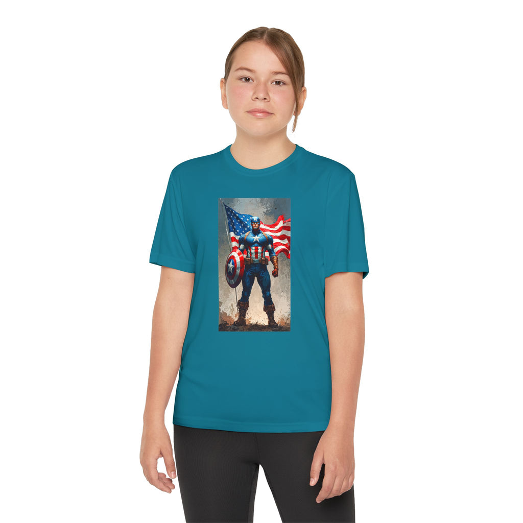 Captain America Superhero Marvel Patriotic, Kids Graphic T-Shirt, Boys Hero Top, Girls Comic Book Clothing, Birthday