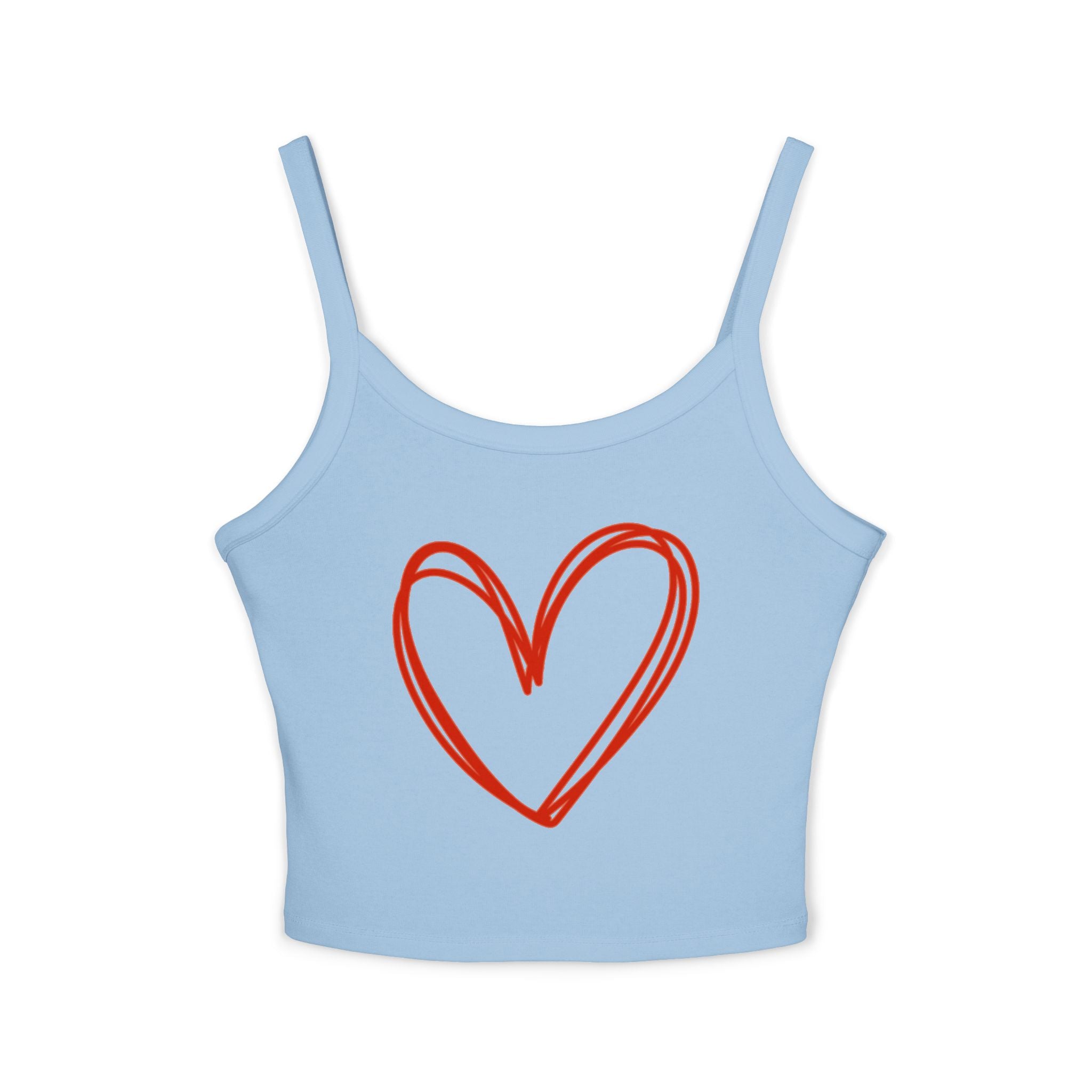 Heart Tank Top, Love Cami, Valentine's Day Shirt, Romantic Sleeveless Tee, Women's Summer Blouse, Cute Spaghetti Strap Tank