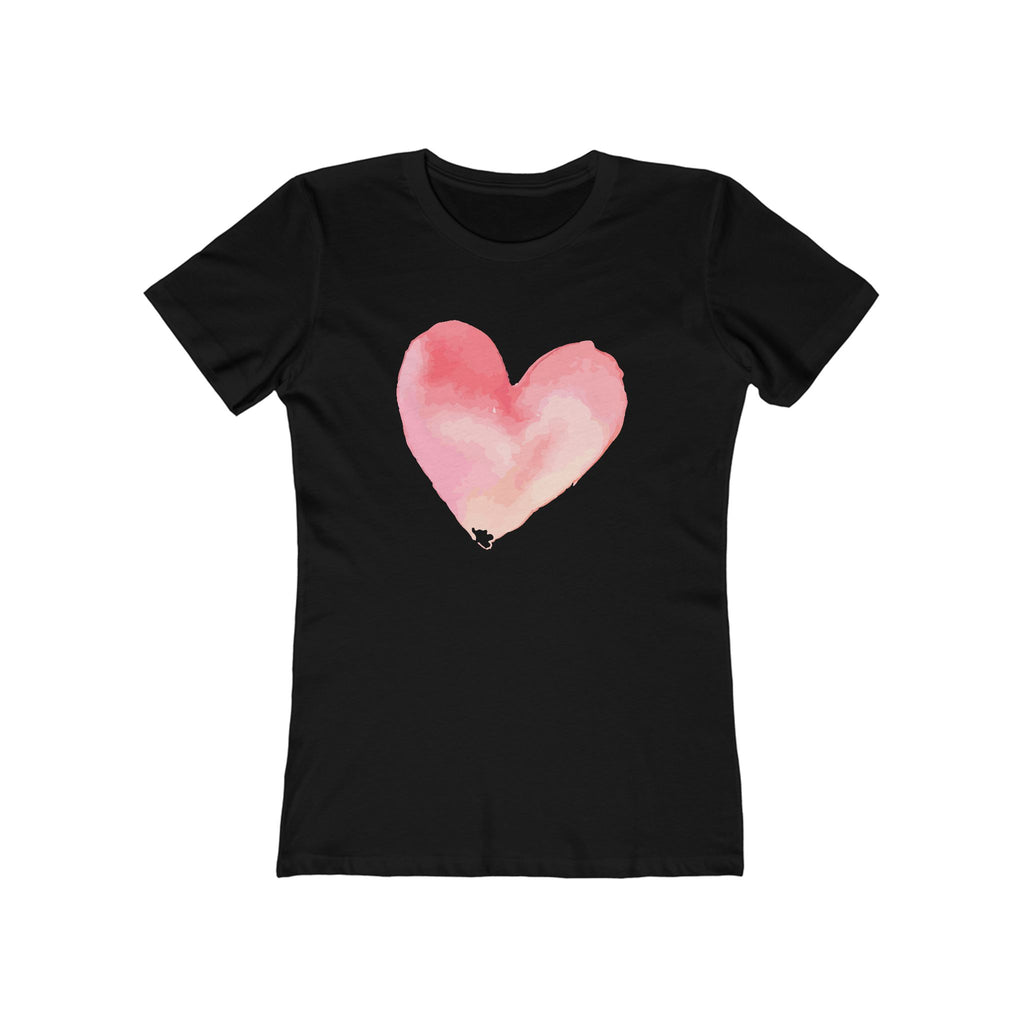 Heart Chic Women's Boyfriend Tee, Casual Outfits, Gift for Her, Weekend Wear, Trendy Style, Everyday Comfort