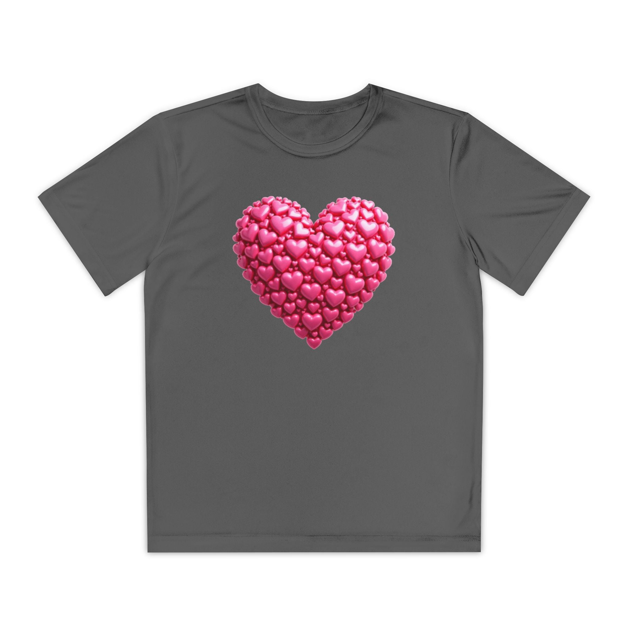Heart Youth T-Shirt Sports Graphic Tee, Cool Athletic Shirt for Kids, Perfect for Sports Events, Team Spirit