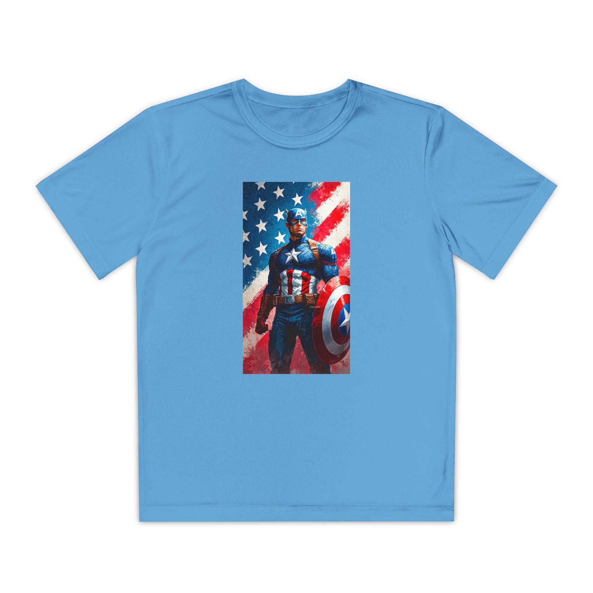 Captain America Superhero Marvel Patriotic, Kids Graphic T-Shirt, Boys Hero Top, Girls Comic Book Clothing, Birthday
