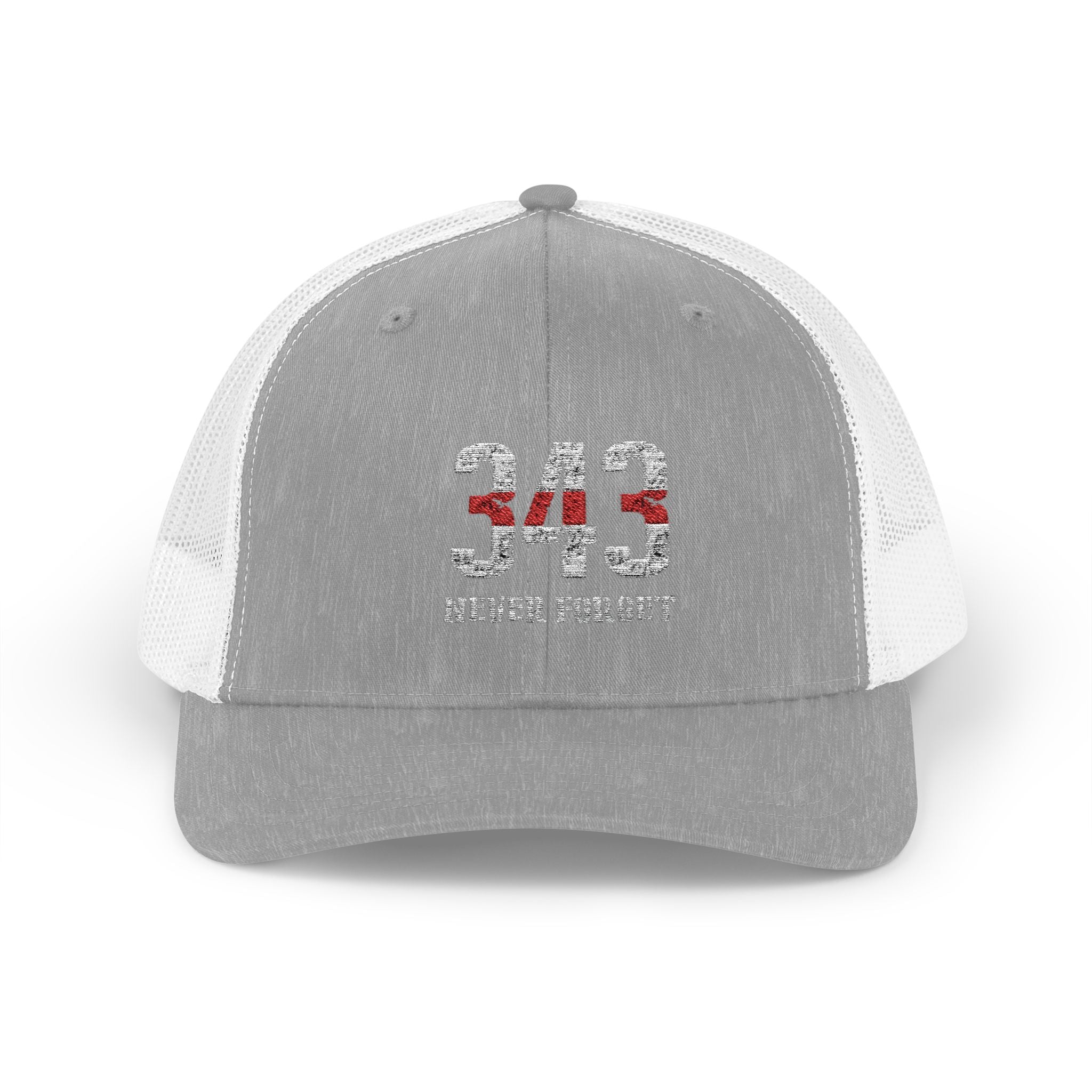 343 Firearms Snapback Trucker Cap with Thin Red Line Design, Ideal for First Responders, Supportive Gifts, Memorials, Everyday Wear