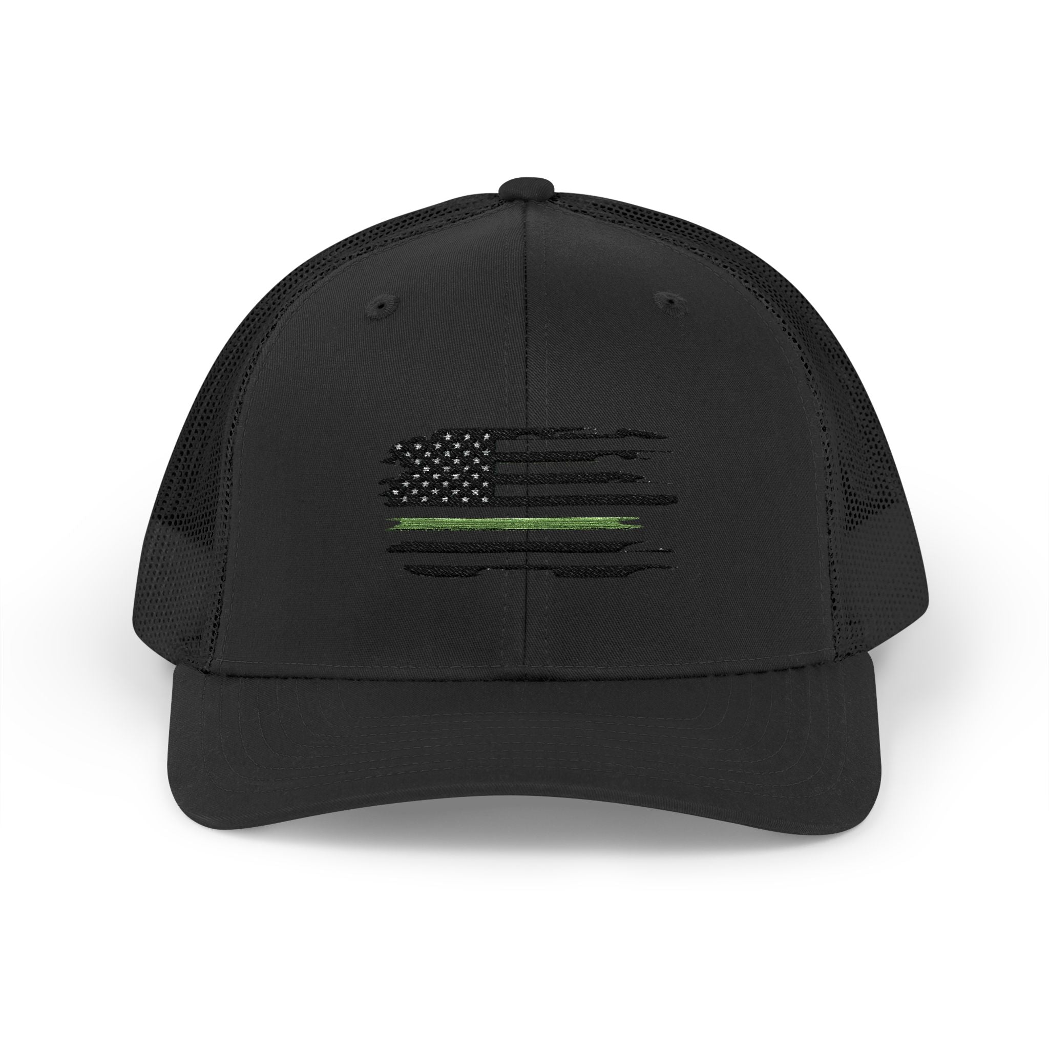 Thin Green Line  Military Patriotic Snapback Trucker Cap Design, Ideal for Military, Everyday Wear