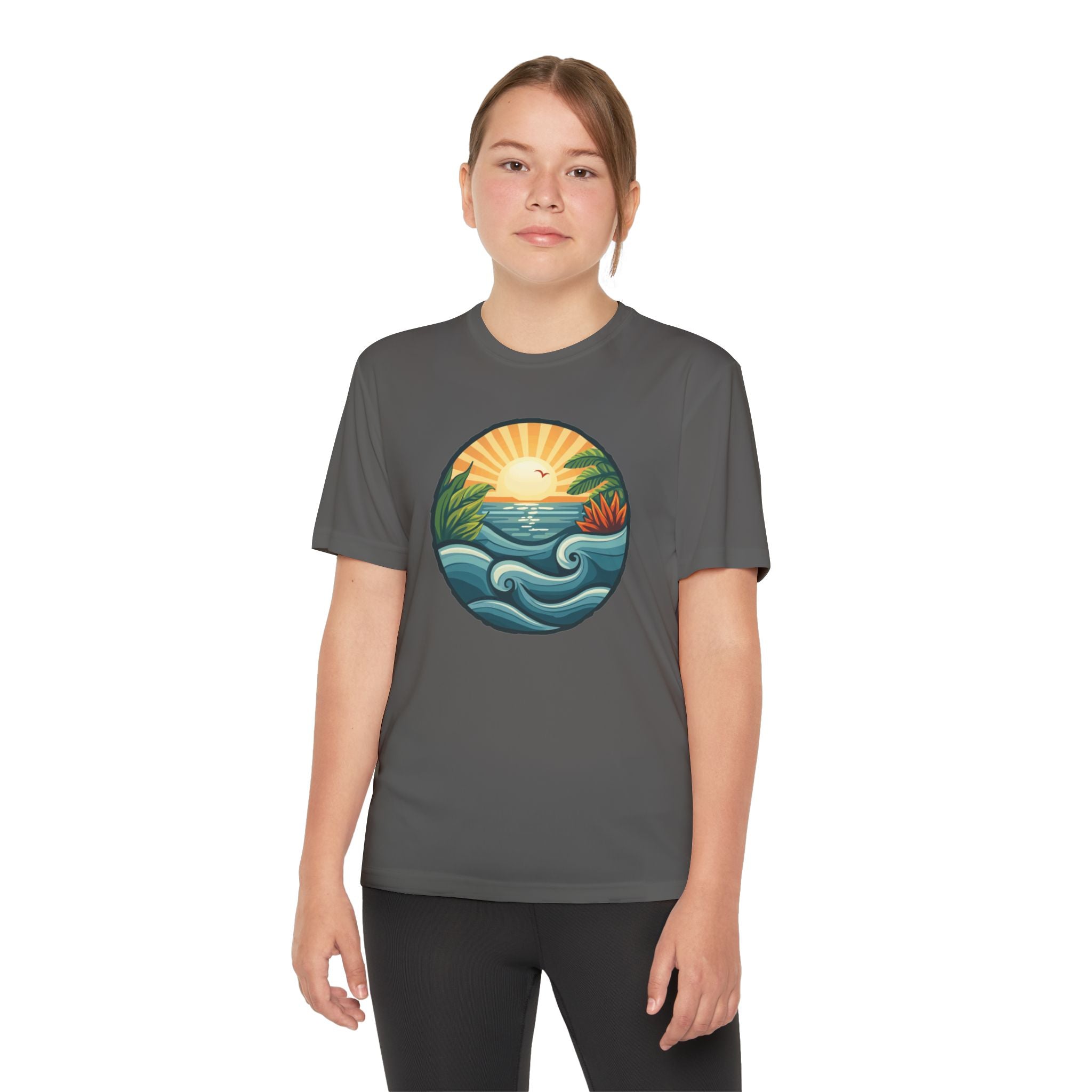 Beach Shirt Youth Competitor Tee, Kids Surf Tee, Summer Vacation Top, Ocean Lover T-Shirt, Coastal Clothing