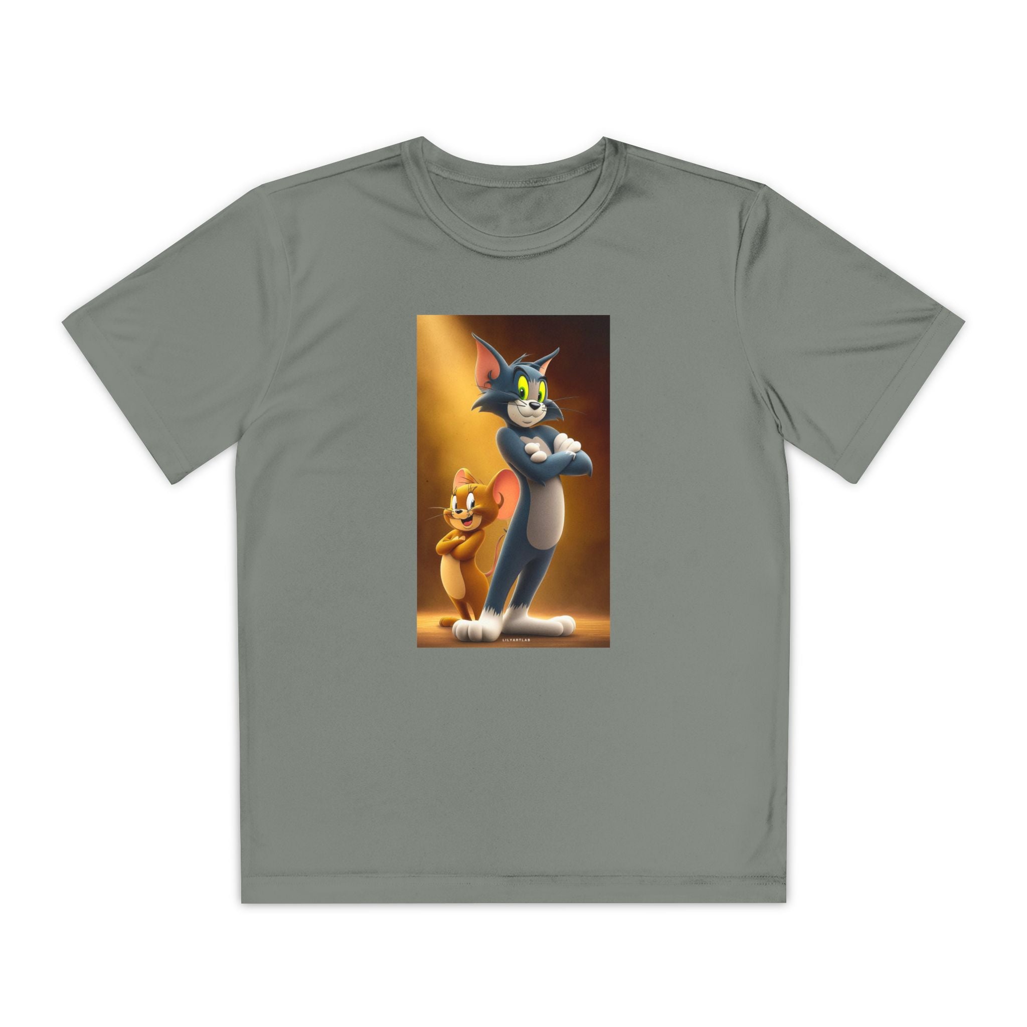 Youth Competitor Tee with Tom And Jerry design, Cartoon Graphic Kid's T-Shirt, Kids Tee, Children's Clothing, Funny Tee for Boys and Girls