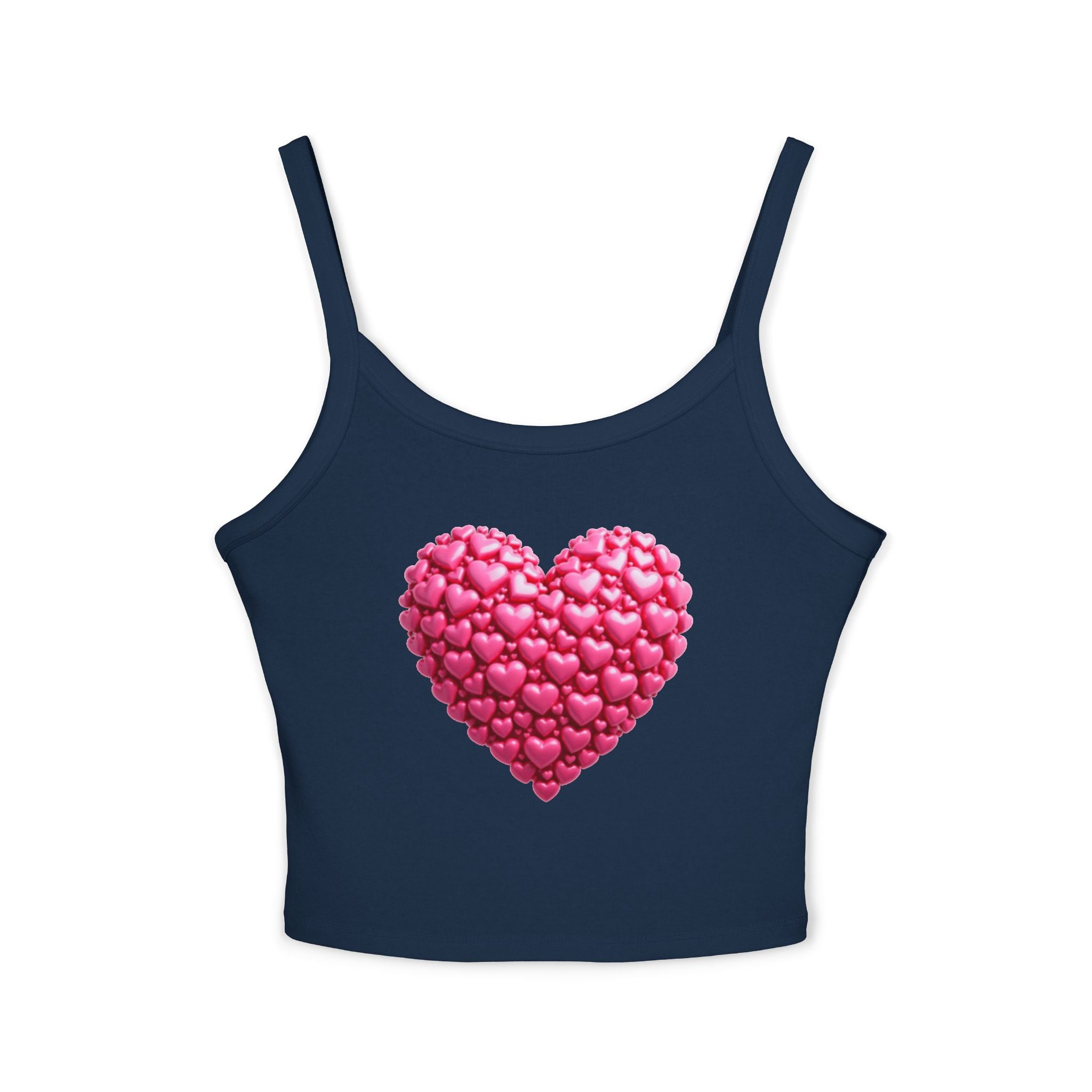 Heart Tank Top, Love Cami, Valentine's Day Shirt, Romantic Sleeveless Tee, Women's Summer Blouse, Cute Spaghetti Strap Tank