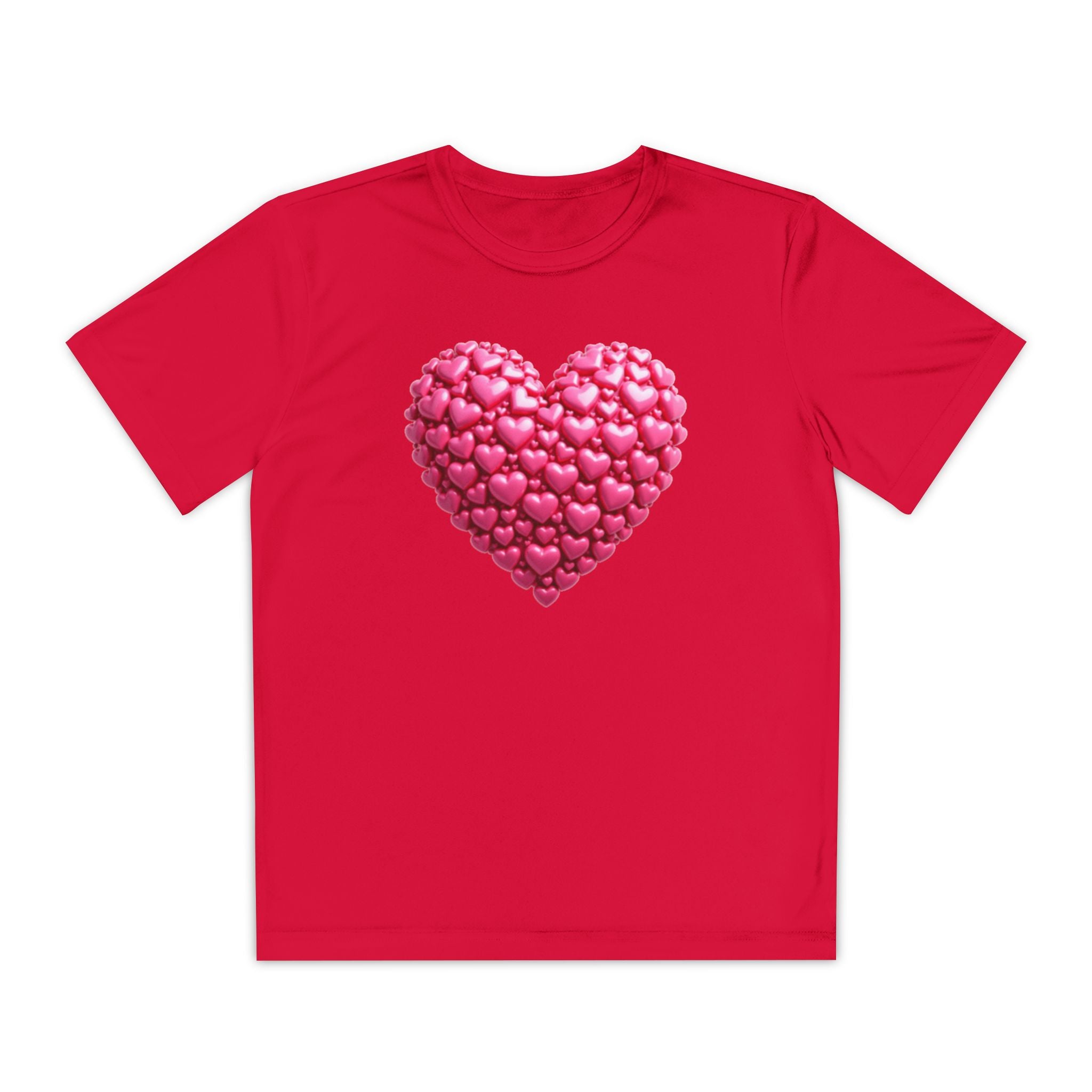 Heart Youth T-Shirt Sports Graphic Tee, Cool Athletic Shirt for Kids, Perfect for Sports Events, Team Spirit