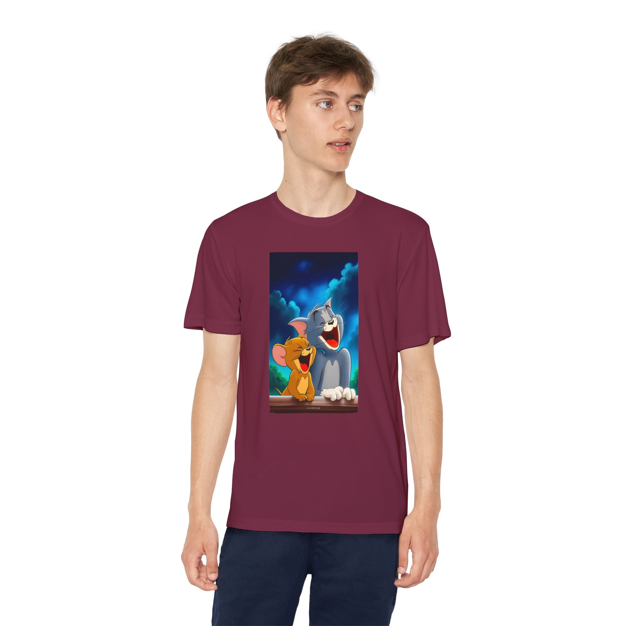 Youth Competitor Tee with Tom And Jerry design, Cartoon Graphic Kid's T-Shirt, Kids Tee, Children's Clothing, Funny Tee for Boys and Girls