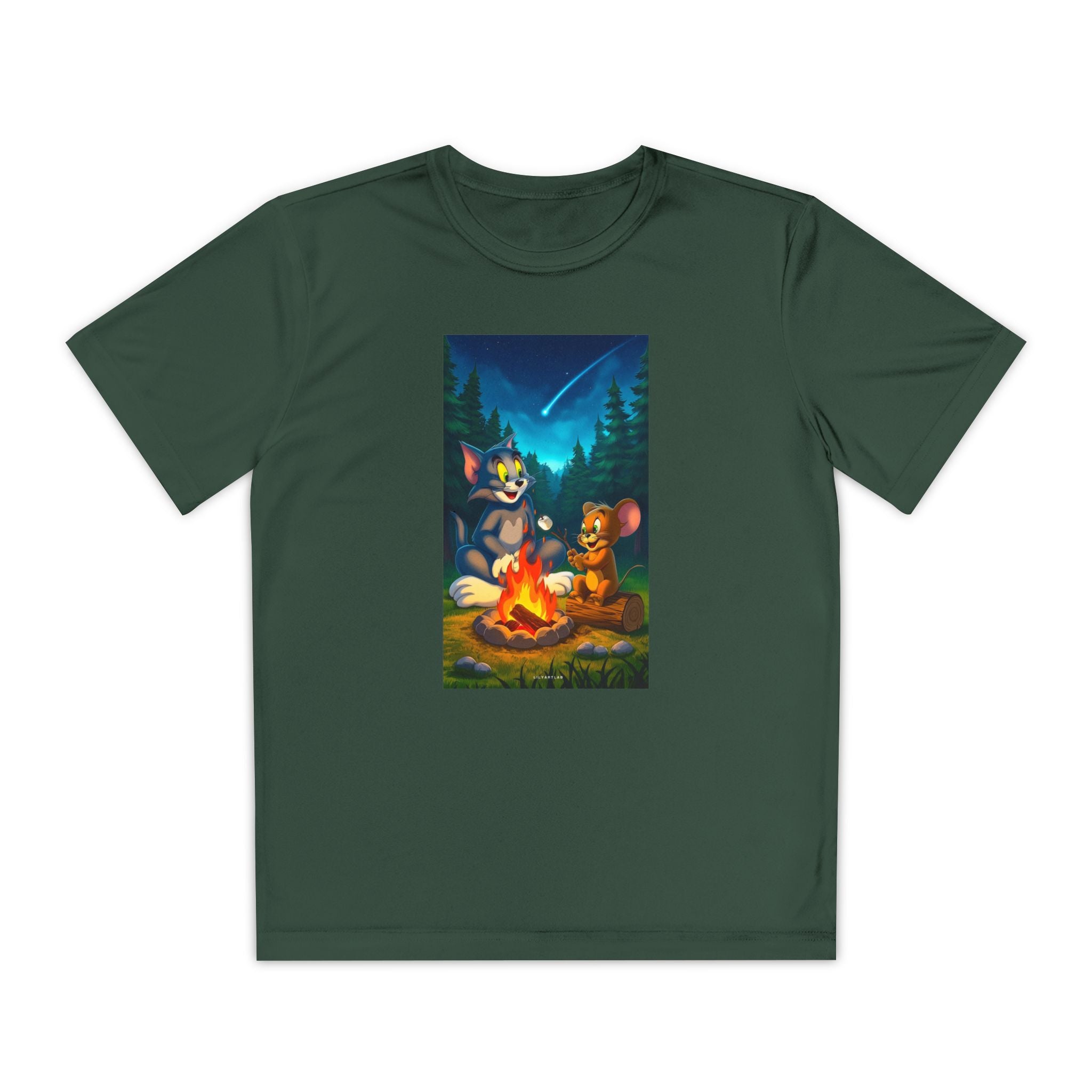 Youth Competitor Tee with Tom And Jerry design, Cartoon Graphic Kid's T-Shirt, Kids Tee, Children's Clothing, Funny Tee for Boys and Girls