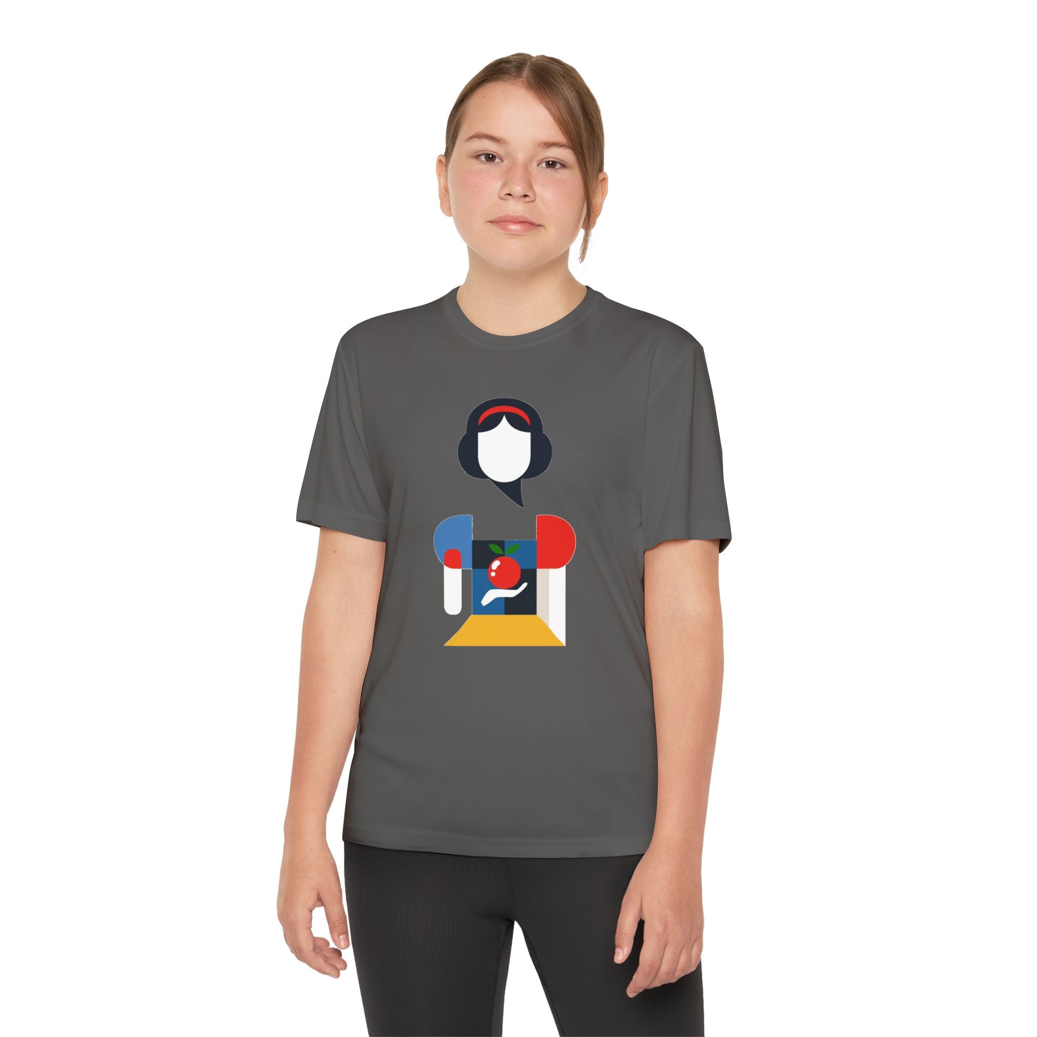 Snow White Youth T-Shirt Sports Graphic Tee, Cool Athletic Shirt for Kids, Perfect for Sports Events, Team Spirit