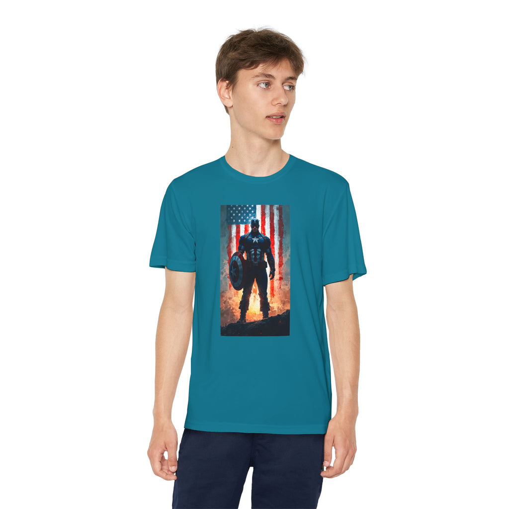 Captain America Superhero Marvel Patriotic, Kids Graphic T-Shirt, Boys Hero Top, Girls Comic Book Clothing, Birthday