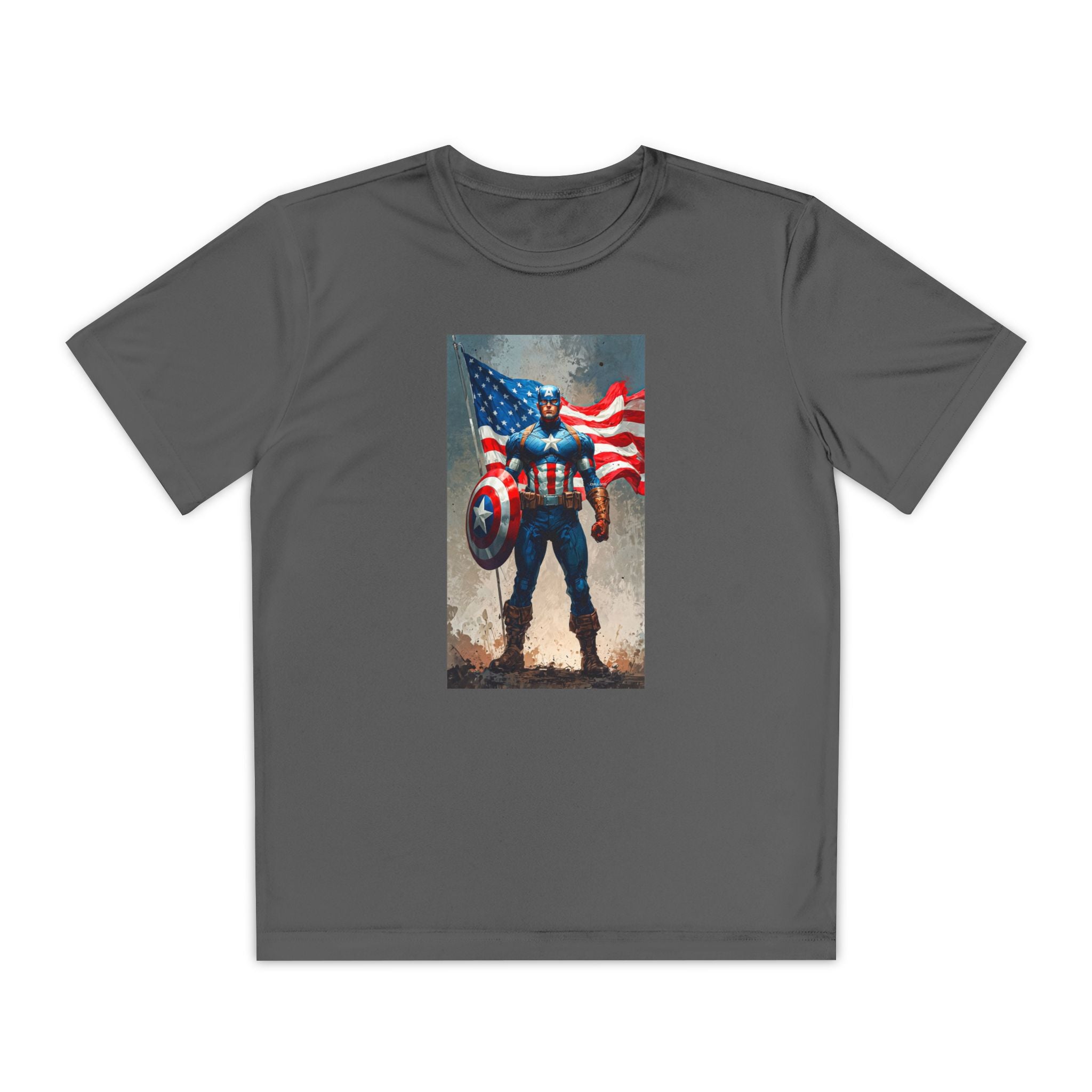 Captain America Superhero Marvel Patriotic, Kids Graphic T-Shirt, Boys Hero Top, Girls Comic Book Clothing, Birthday