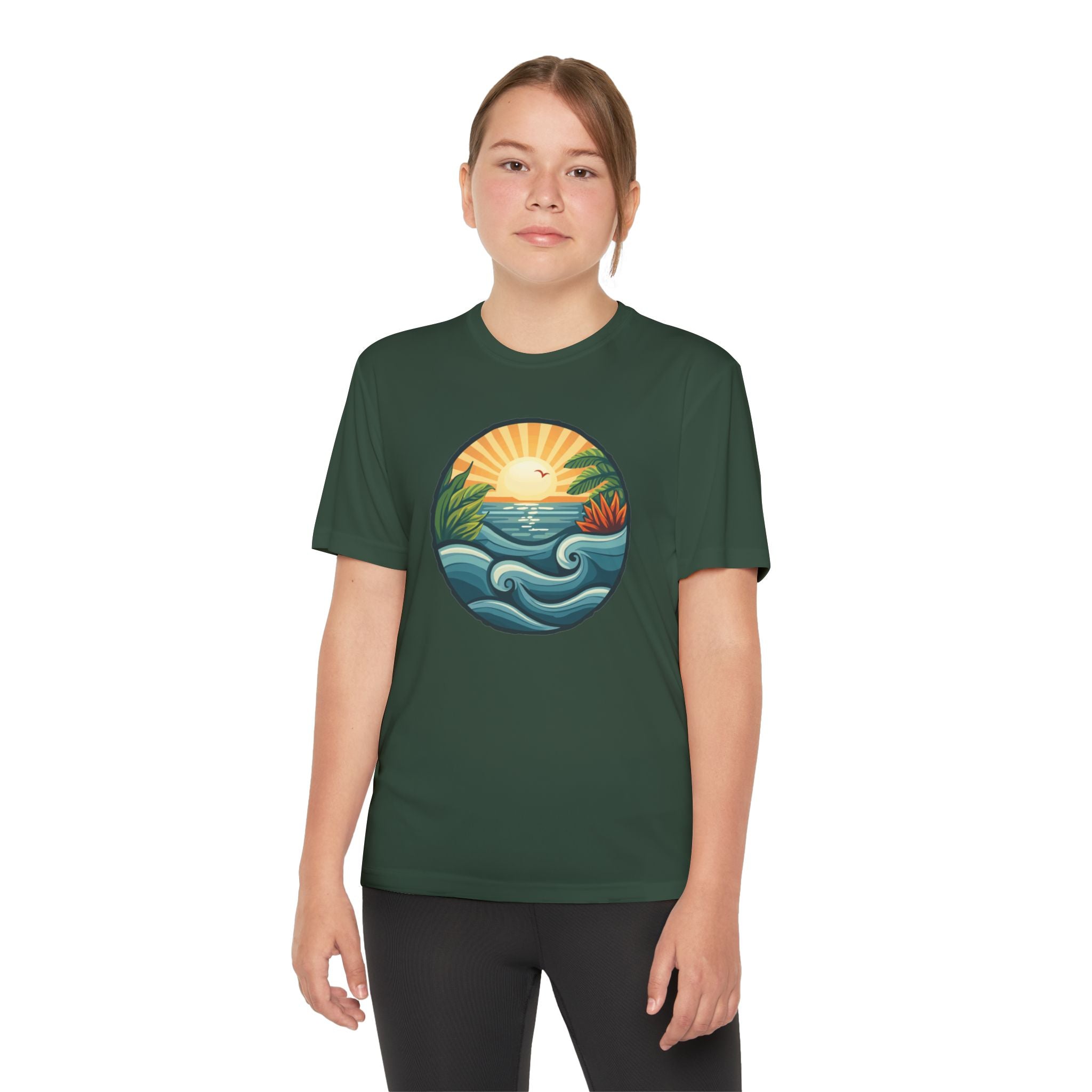 Beach Shirt Youth Competitor Tee, Kids Surf Tee, Summer Vacation Top, Ocean Lover T-Shirt, Coastal Clothing