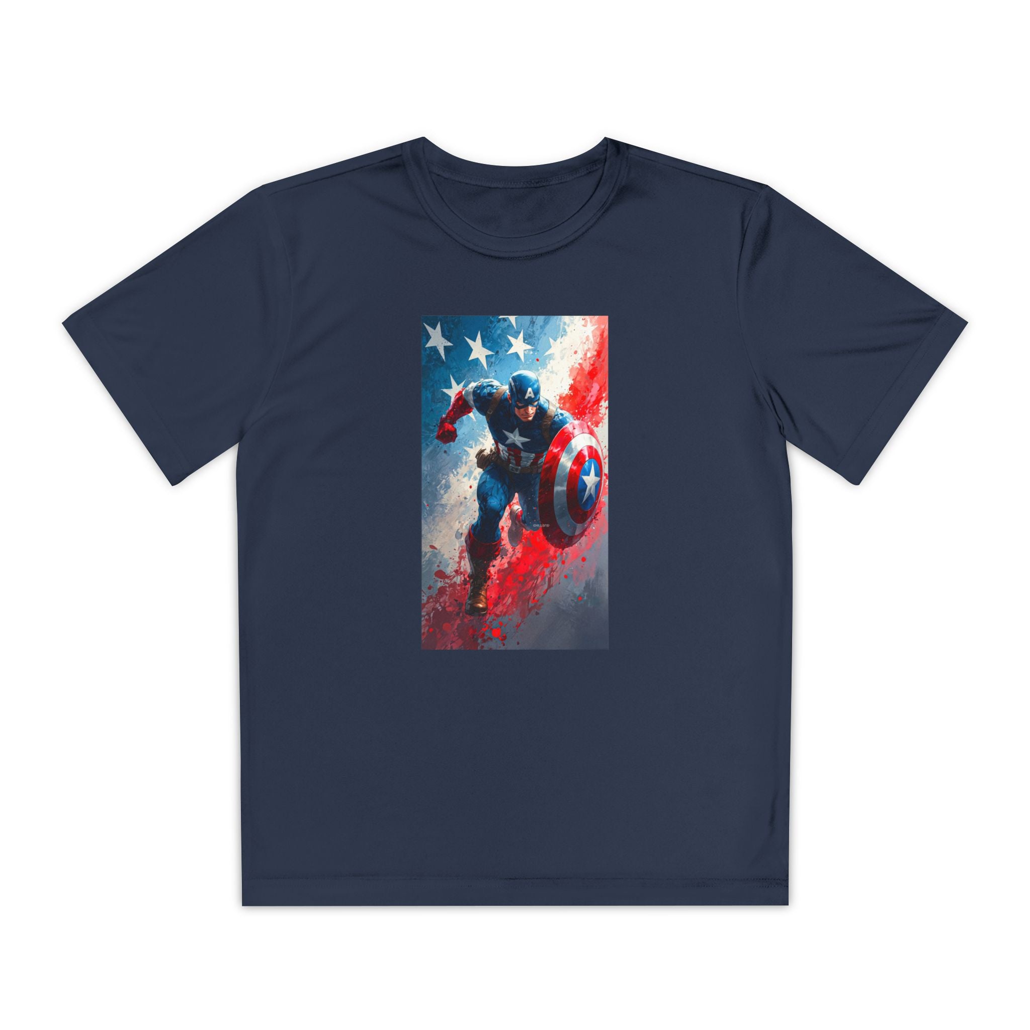 Captain America Superhero Marvel Patriotic, Kids Graphic T-Shirt, Boys Hero Top, Girls Comic Book Clothing, Birthday
