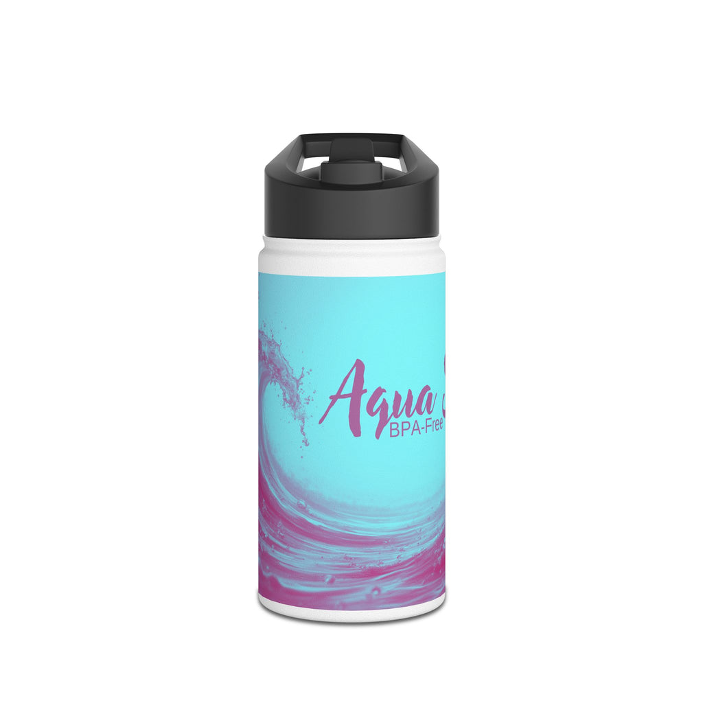 Aqua Wave Stainless Steel Water Bottle, Hydration Gift, Outdoor Adventure, Beach Vibes, Eco-Friendly, Travel Companion