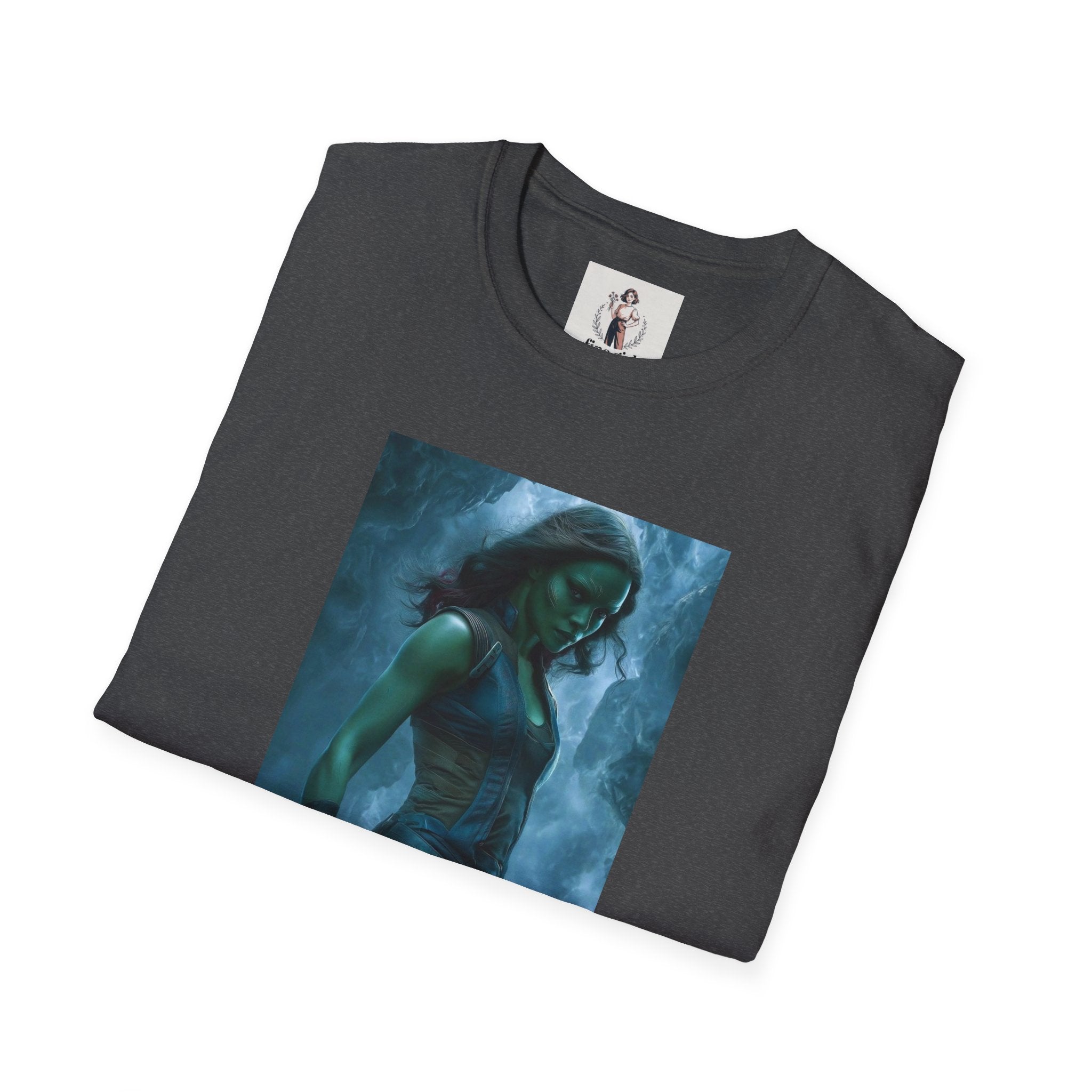 Gamora From Gardians Of The Galaxy Superhero Marvel Unisex Softstyle T-Shirt, Comic Book Tee, Geeky Clothing, Cosplay Costume Top