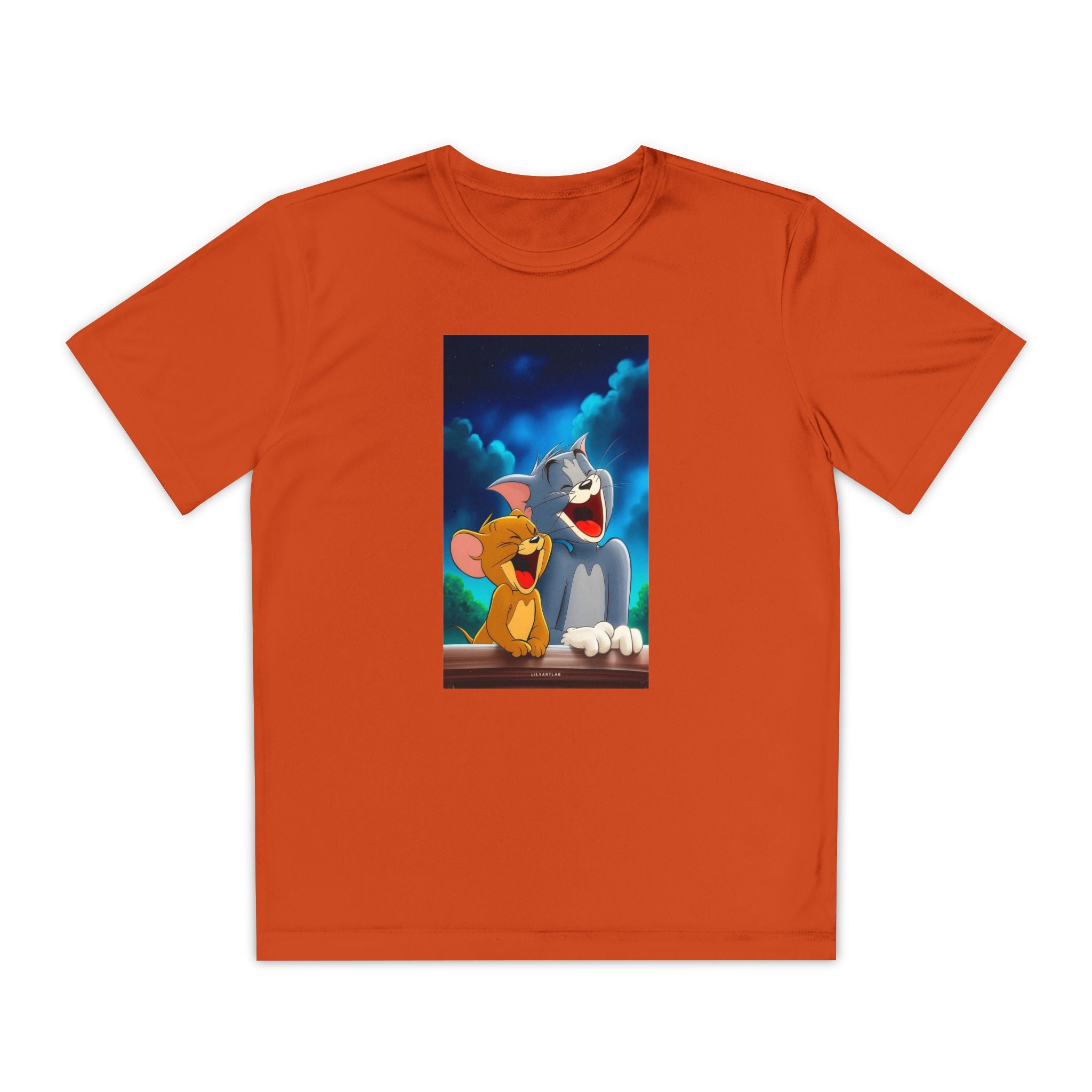 Youth Competitor Tee with Tom And Jerry design, Cartoon Graphic Kid's T-Shirt, Kids Tee, Children's Clothing, Funny Tee for Boys and Girls