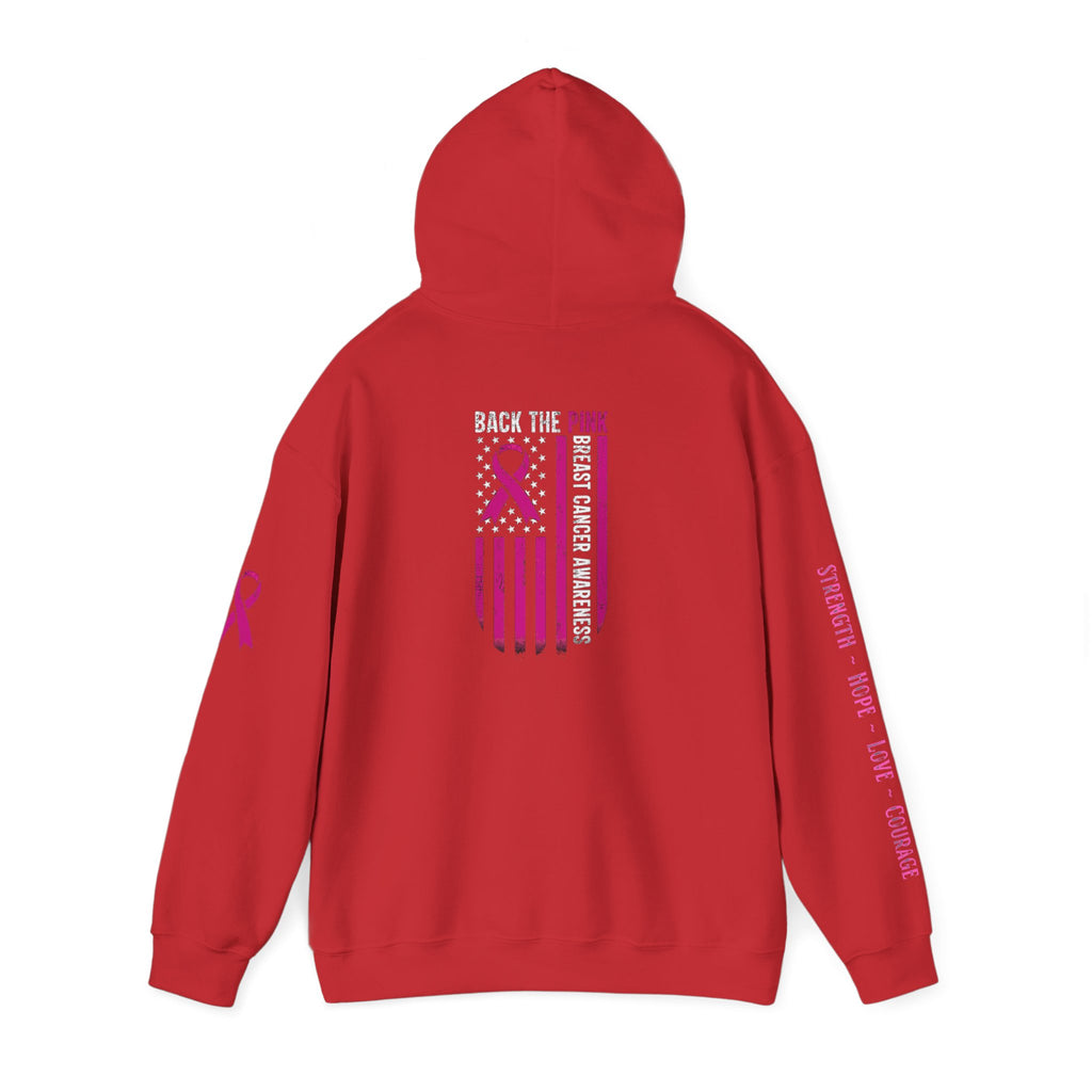 Breast Cancer Awareness Month Patriotic Hoodie ~ Rebel Spirit Unisex Hoodie
