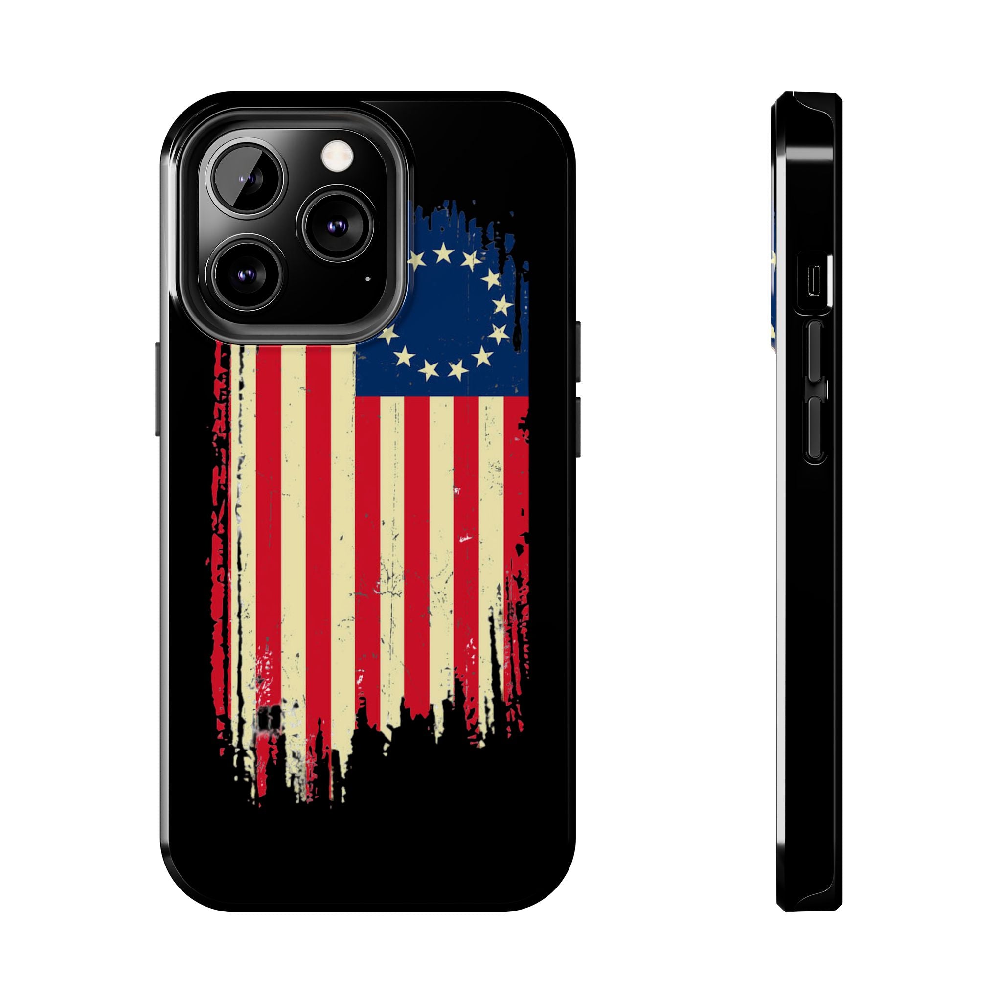 Patriotic Phone Cases with Vintage Flag Design, Tough Case for Independence Day, Memorial Day, 4th of July, Gift for Veterans, USA Pride