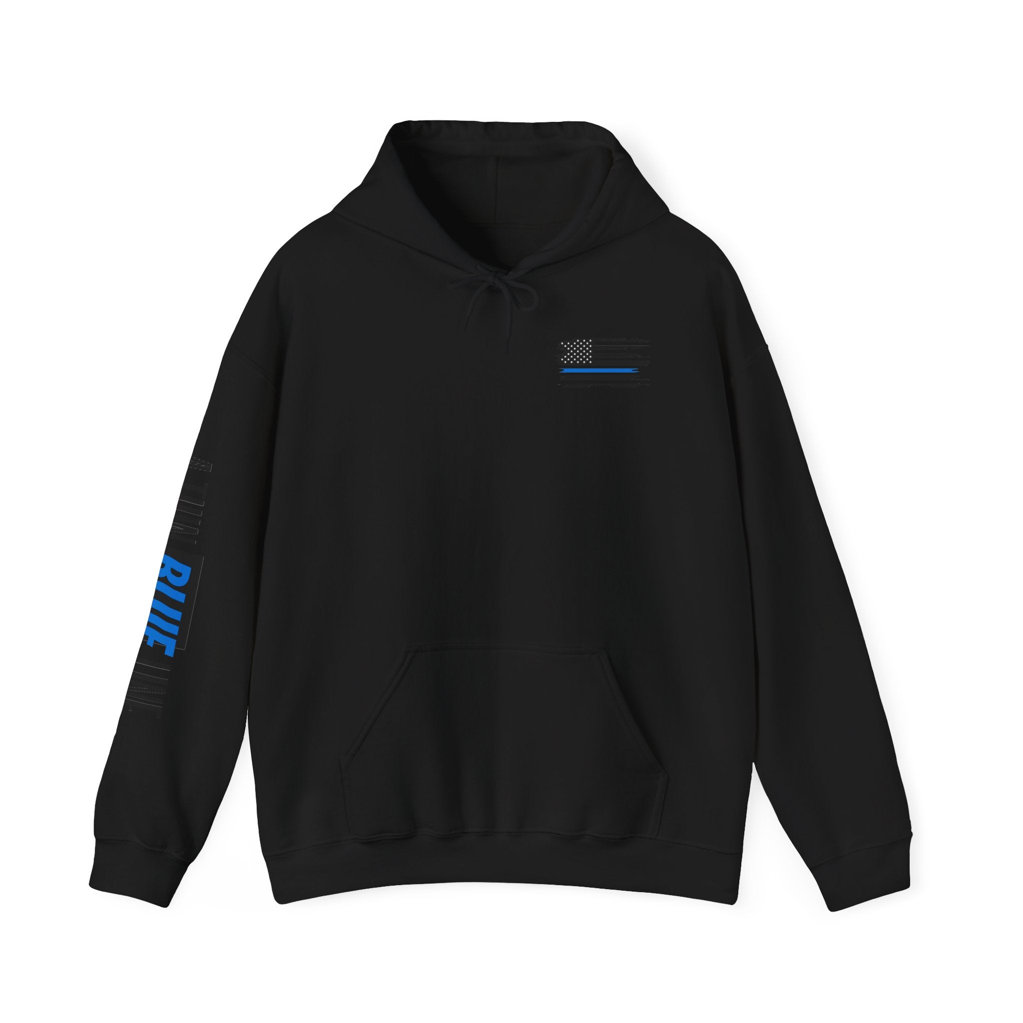 Thin Blue Line Law Enforcement Patriotic Hoodie, Police Support Sweatshirt, Law Enforcement Gift, Patriotic Hooded Pullover, USA Flag