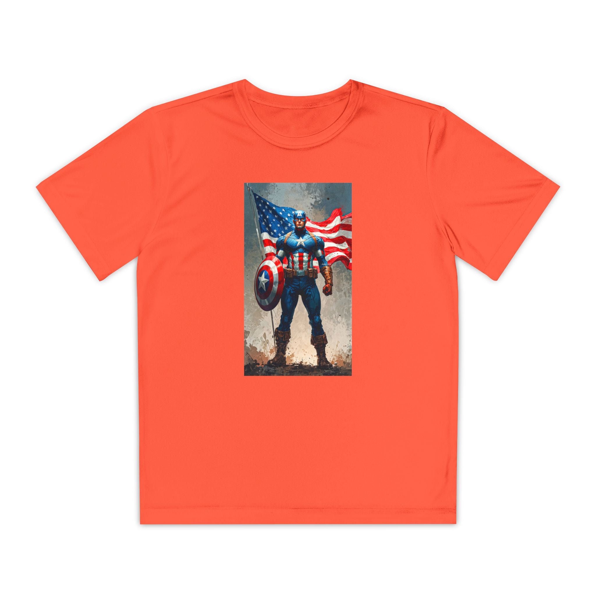 Captain America Superhero Marvel Patriotic, Kids Graphic T-Shirt, Boys Hero Top, Girls Comic Book Clothing, Birthday