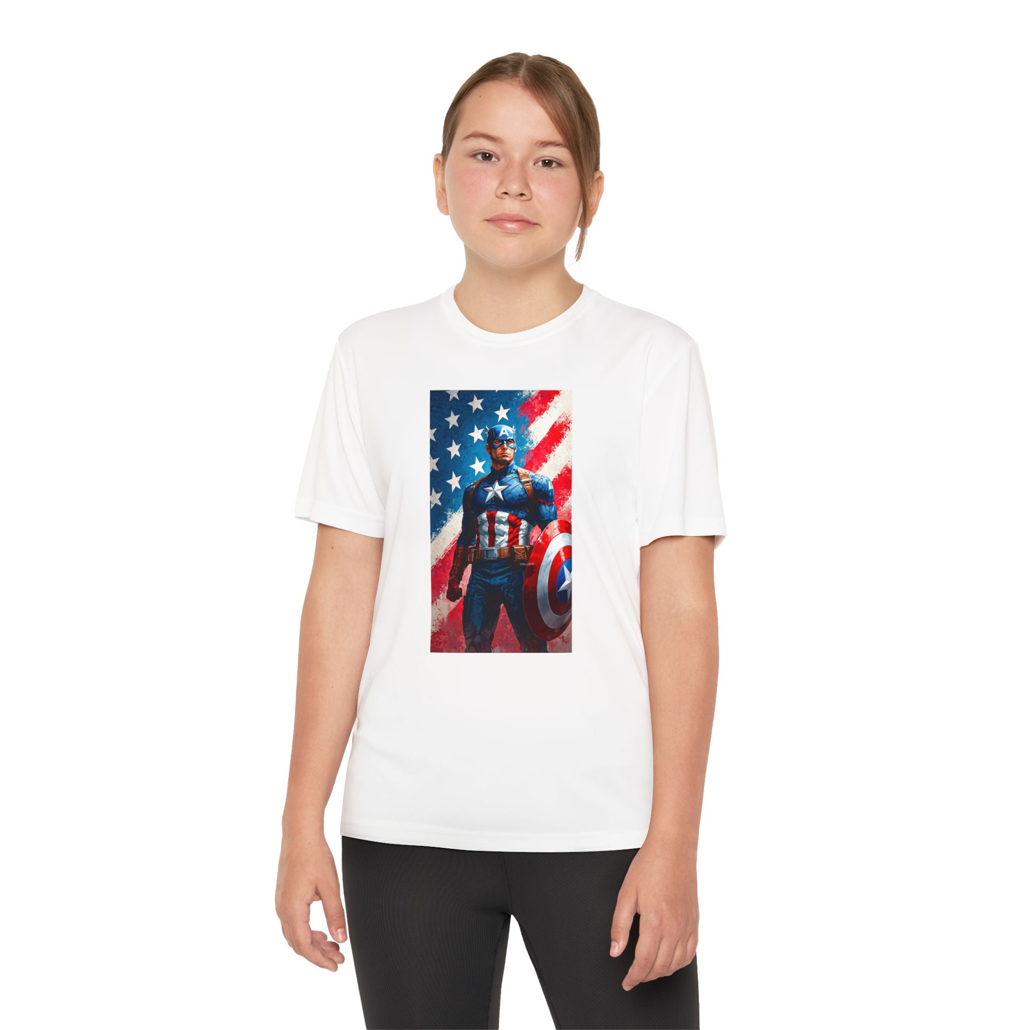 Captain America Superhero Marvel Patriotic, Kids Graphic T-Shirt, Boys Hero Top, Girls Comic Book Clothing, Birthday