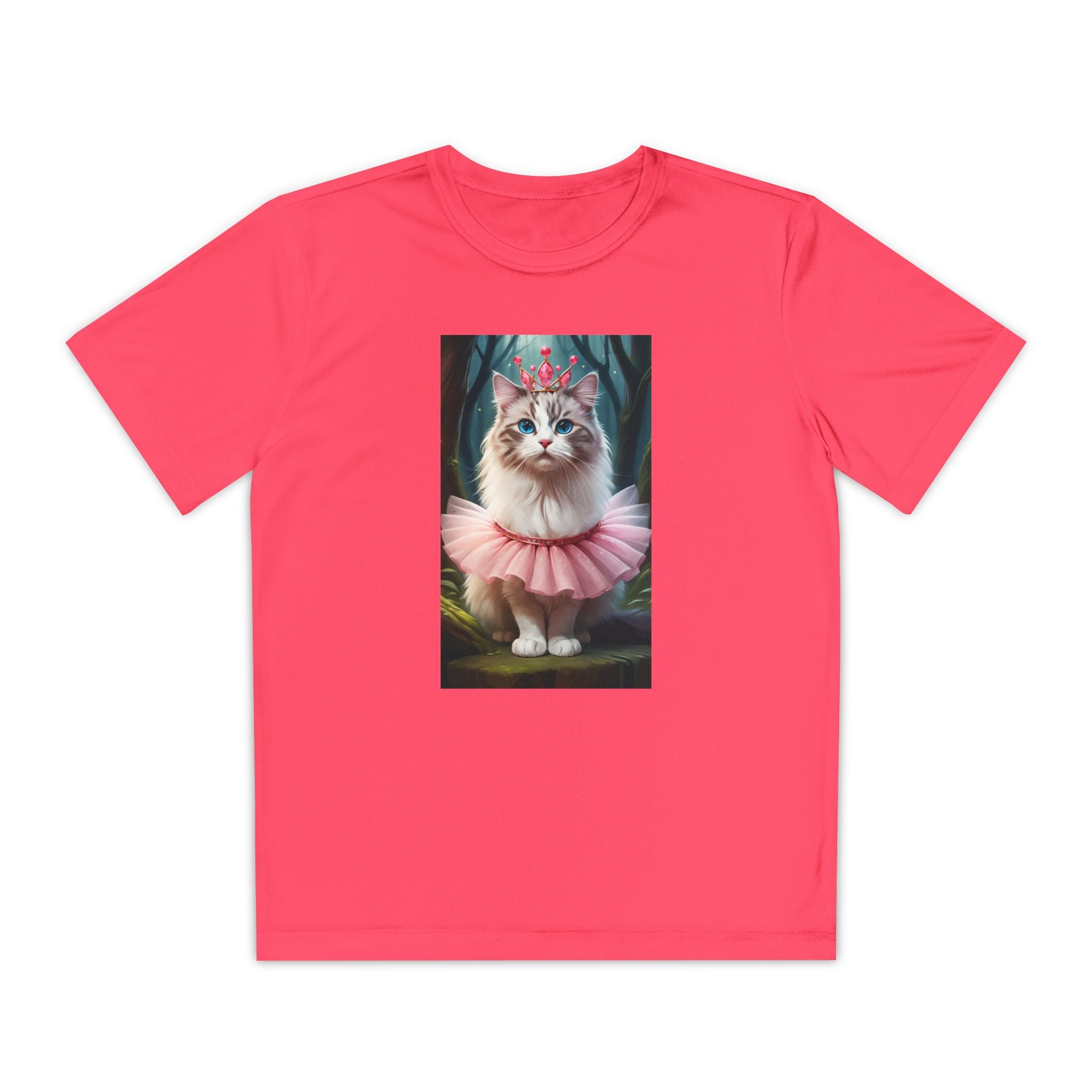 Graphic Tee, Cute Cartoon Kitten, Kids Animal Lover Shirt, Kitty Princess Design, Youth Tee for Girls and Boys, Funny Cat Shirt, Gift for