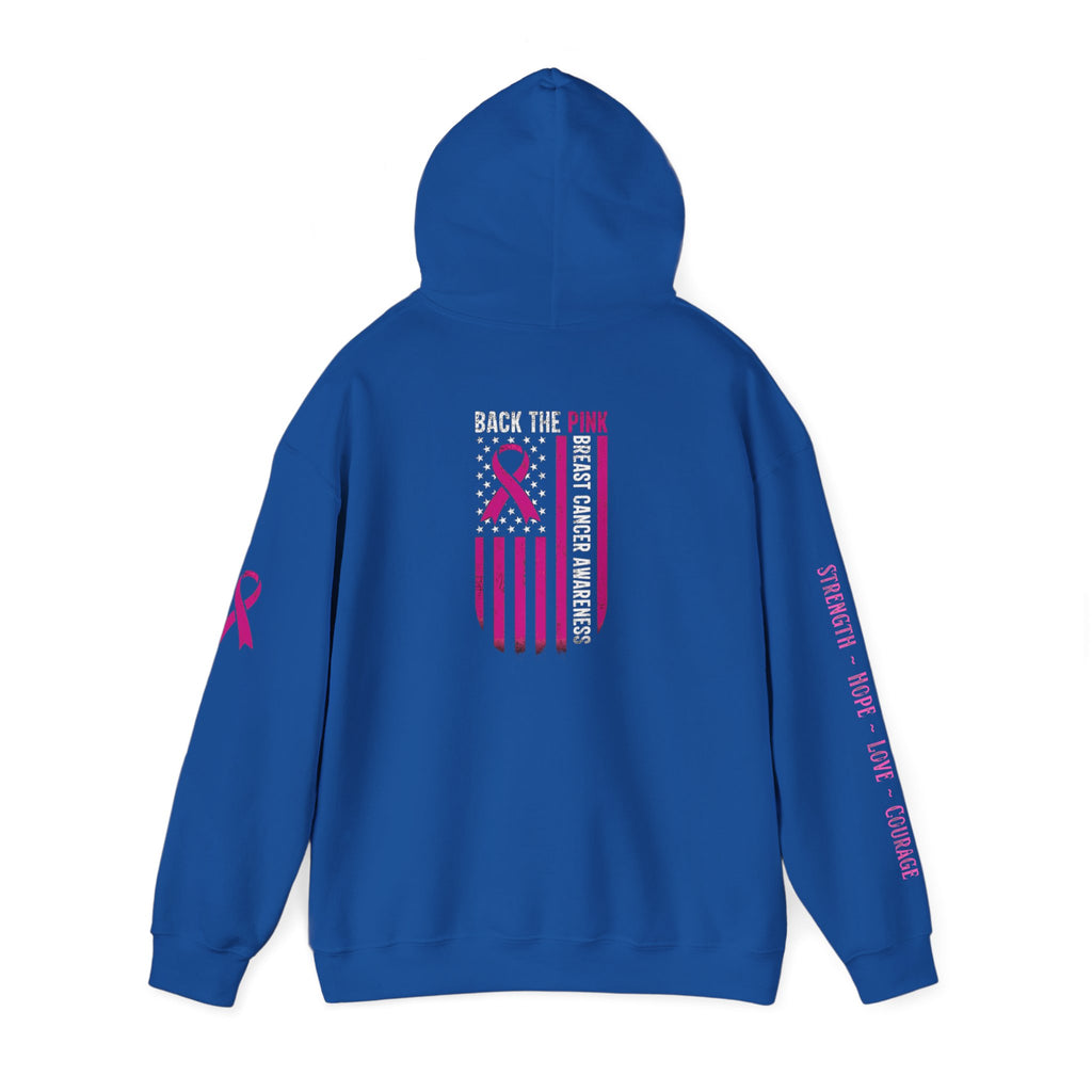 Breast Cancer Awareness Month Patriotic Hoodie ~ Rebel Spirit Unisex Hoodie