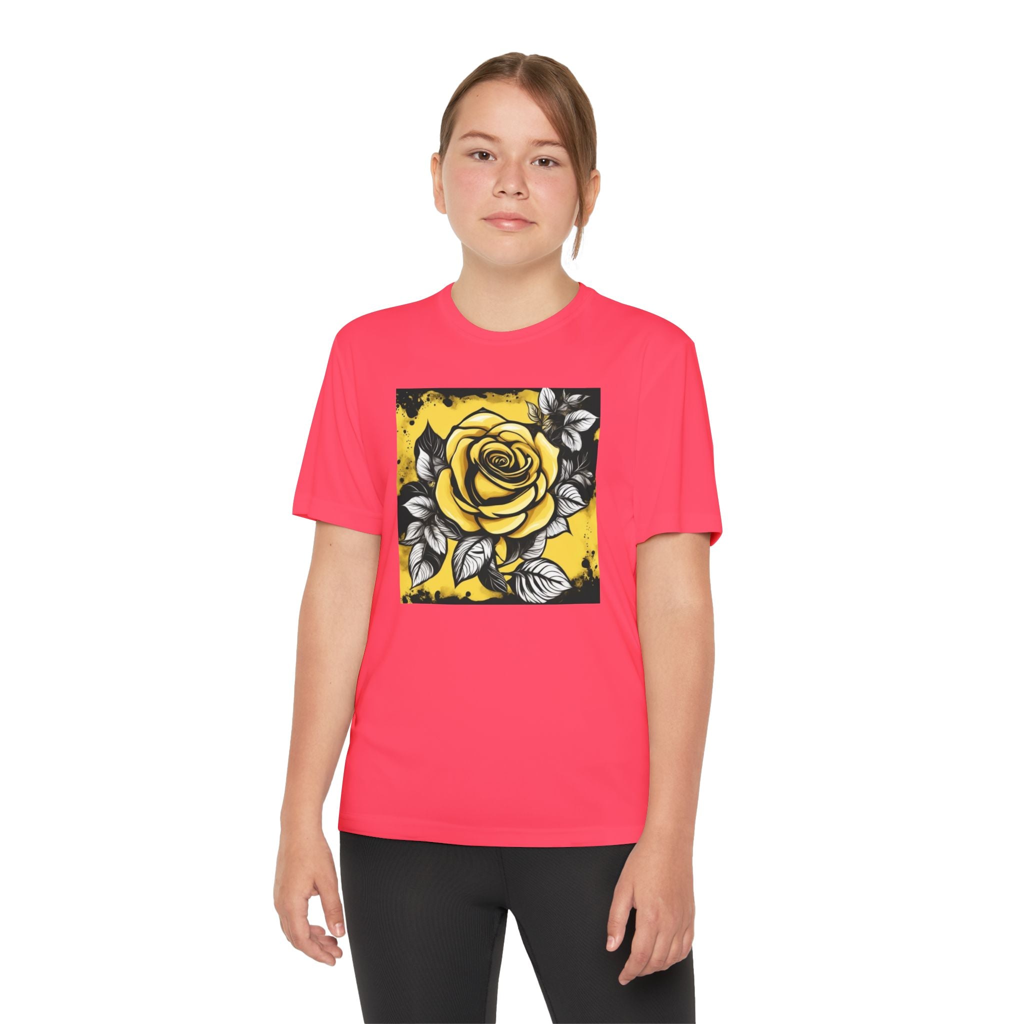 Flower Youth Tshirt, Girls Floral Tee, Kids Spring Shirt, Children's Botanical Top, Teen Blossom T-Shirt