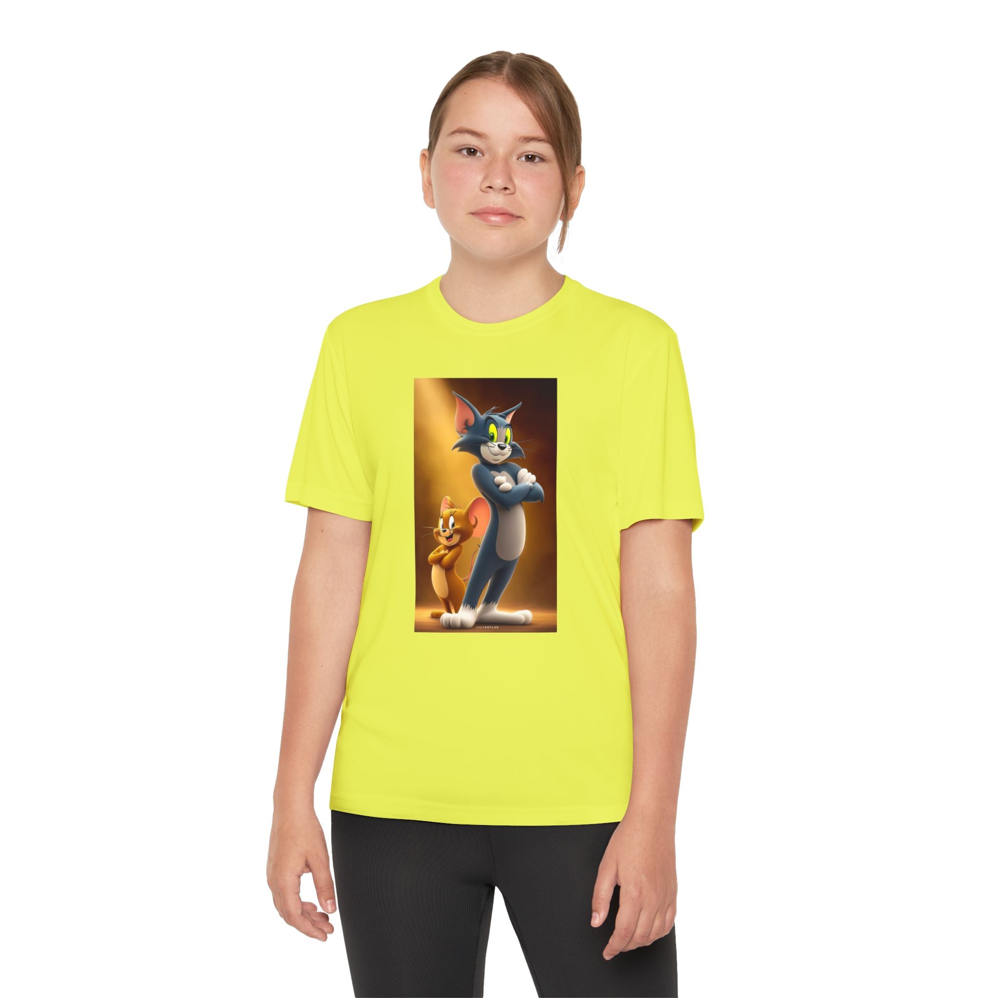 Youth Competitor Tee with Tom And Jerry design, Cartoon Graphic Kid's T-Shirt, Kids Tee, Children's Clothing, Funny Tee for Boys and Girls