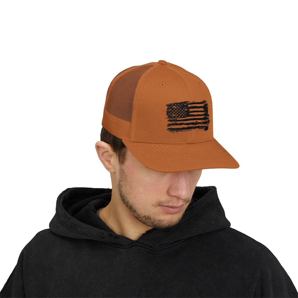 Patriotic Flag Snapback Trucker Cap, American Flag Hat, Outdoor Cap, Casual Wear, Gift for Dad, 4th of July Apparel