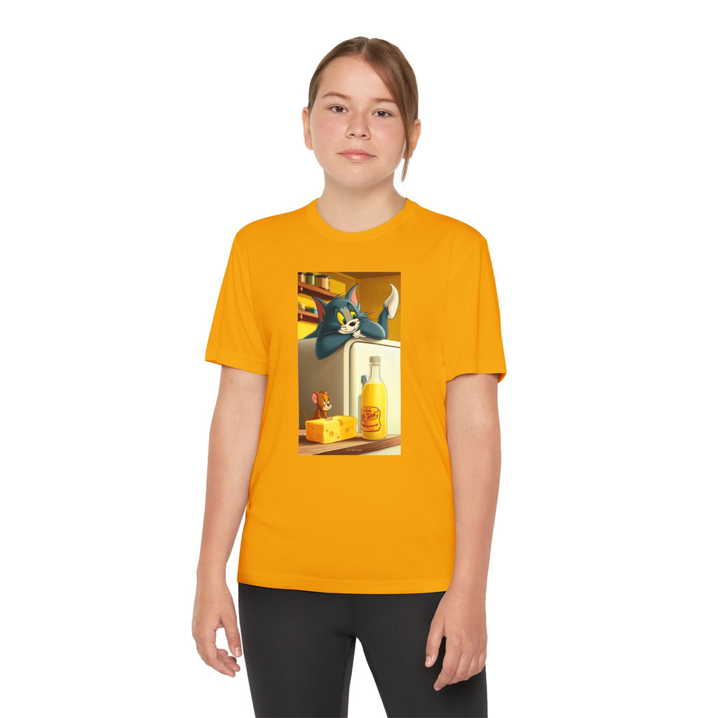 Youth Competitor Tee with Tom And Jerry design, Cartoon Graphic Kid's T-Shirt, Kids Tee, Children's Clothing, Funny Tee for Boys and Girls