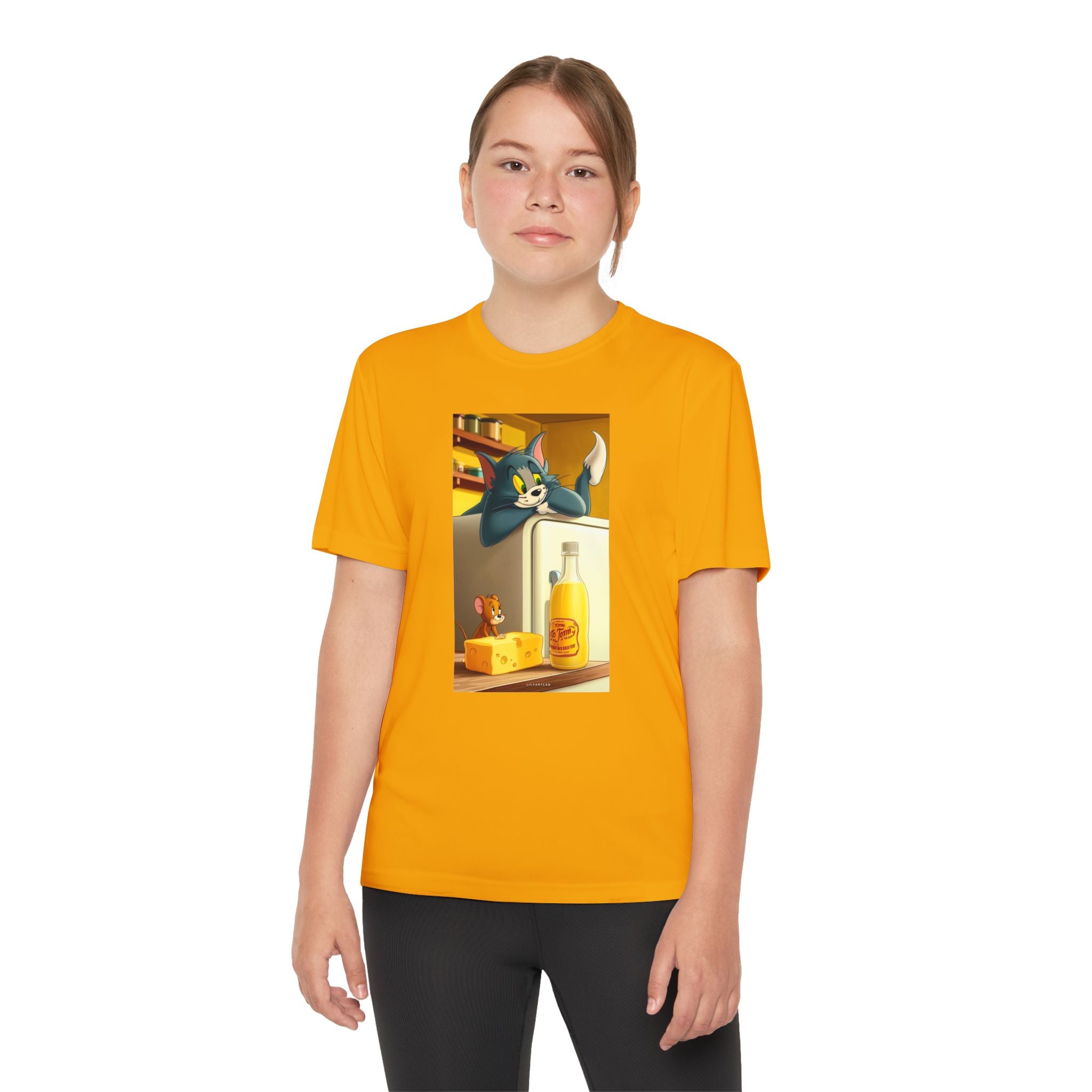 Youth Competitor Tee with Tom And Jerry design, Cartoon Graphic Kid's T-Shirt, Kids Tee, Children's Clothing, Funny Tee for Boys and Girls