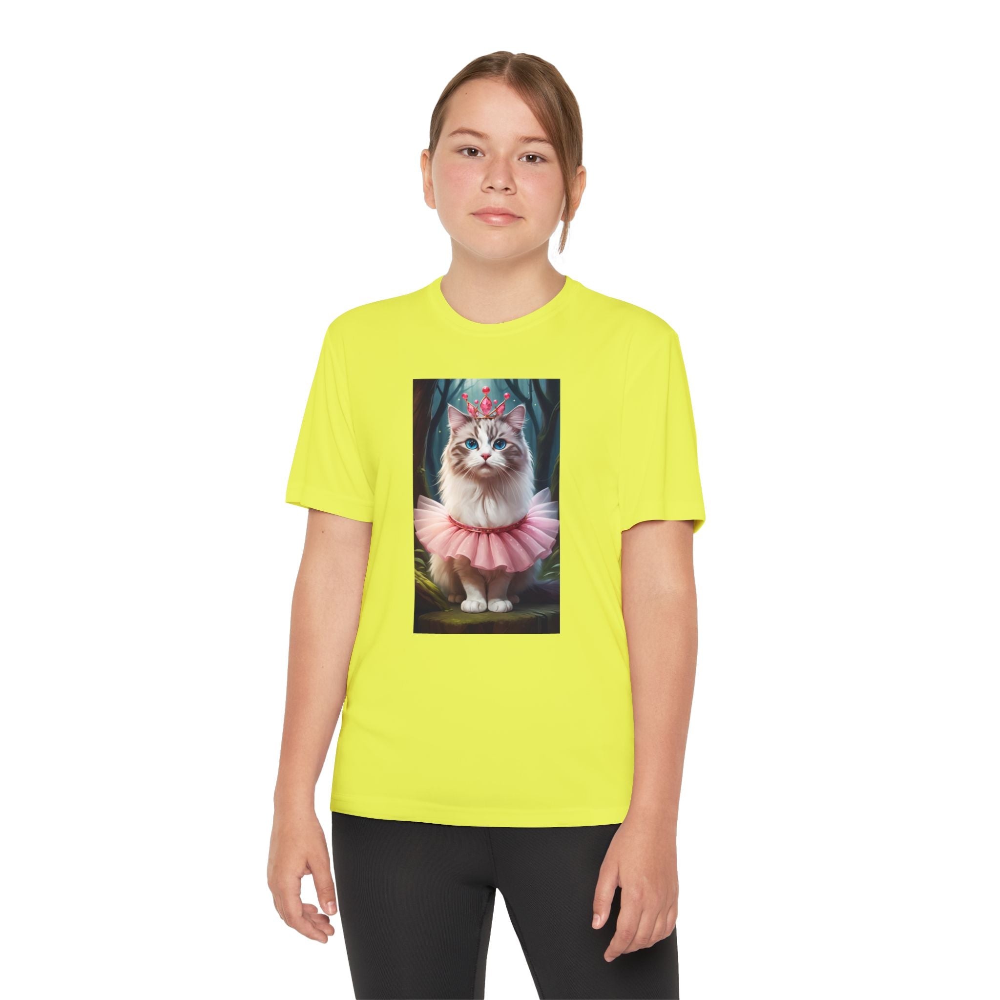 Graphic Tee, Cute Cartoon Kitten, Kids Animal Lover Shirt, Kitty Princess Design, Youth Tee for Girls and Boys, Funny Cat Shirt, Gift for