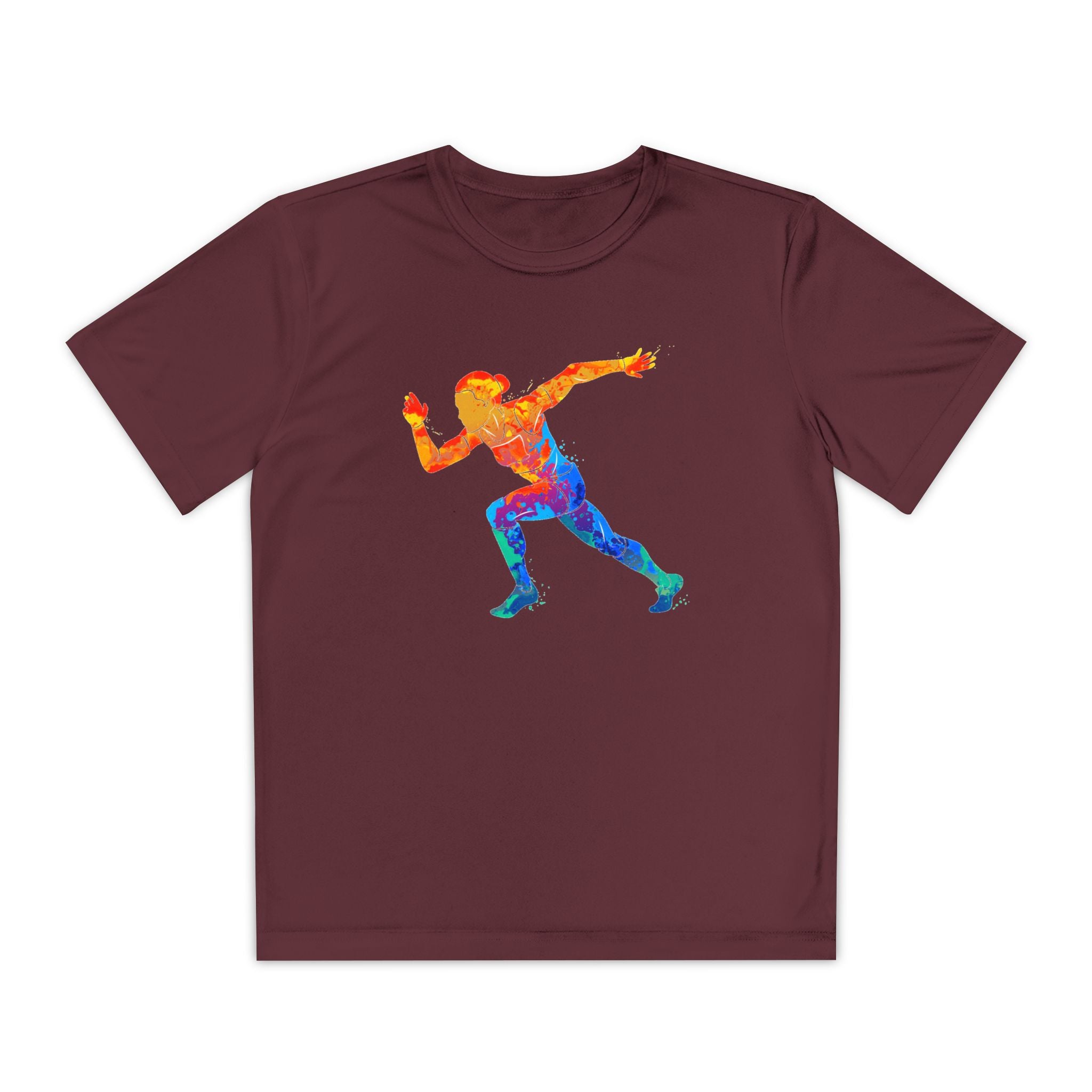 Running Youth T-Shirt Sports Graphic Tee, Cool Athletic Shirt for Kids, Perfect for Sports Events, Team Spirit