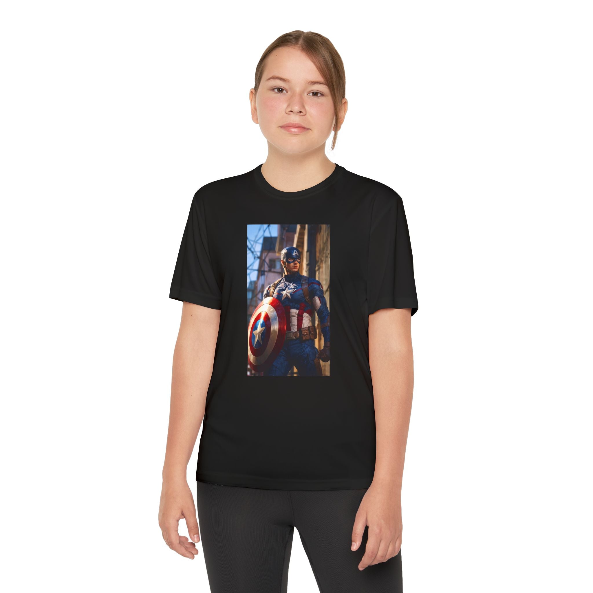 Captain America Superhero Marvel Patriotic, Kids Graphic T-Shirt, Boys Hero Top, Girls Comic Book Clothing, Birthday