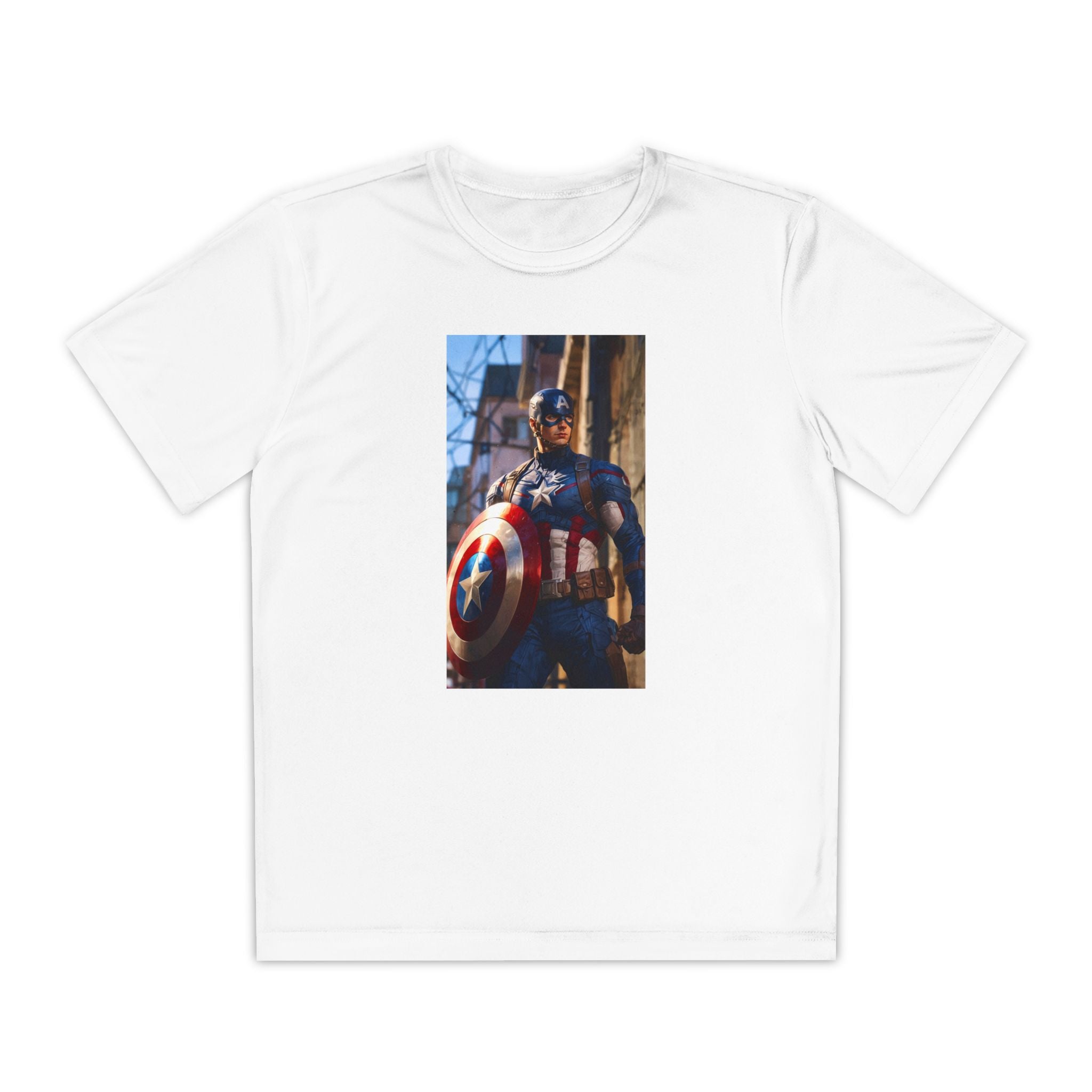 Captain America Superhero Marvel Patriotic, Kids Graphic T-Shirt, Boys Hero Top, Girls Comic Book Clothing, Birthday