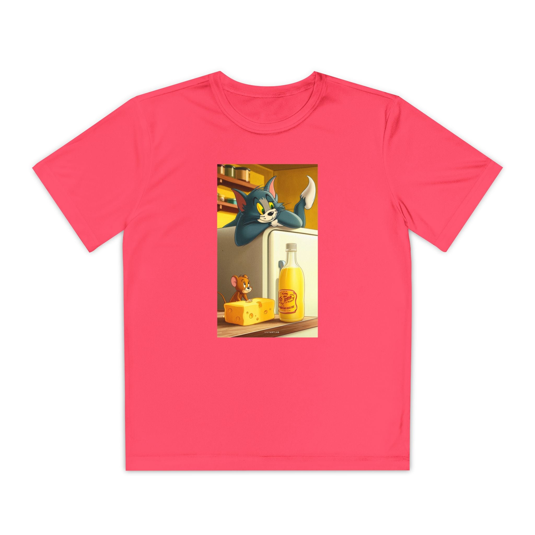 Youth Competitor Tee with Tom And Jerry design, Cartoon Graphic Kid's T-Shirt, Kids Tee, Children's Clothing, Funny Tee for Boys and Girls