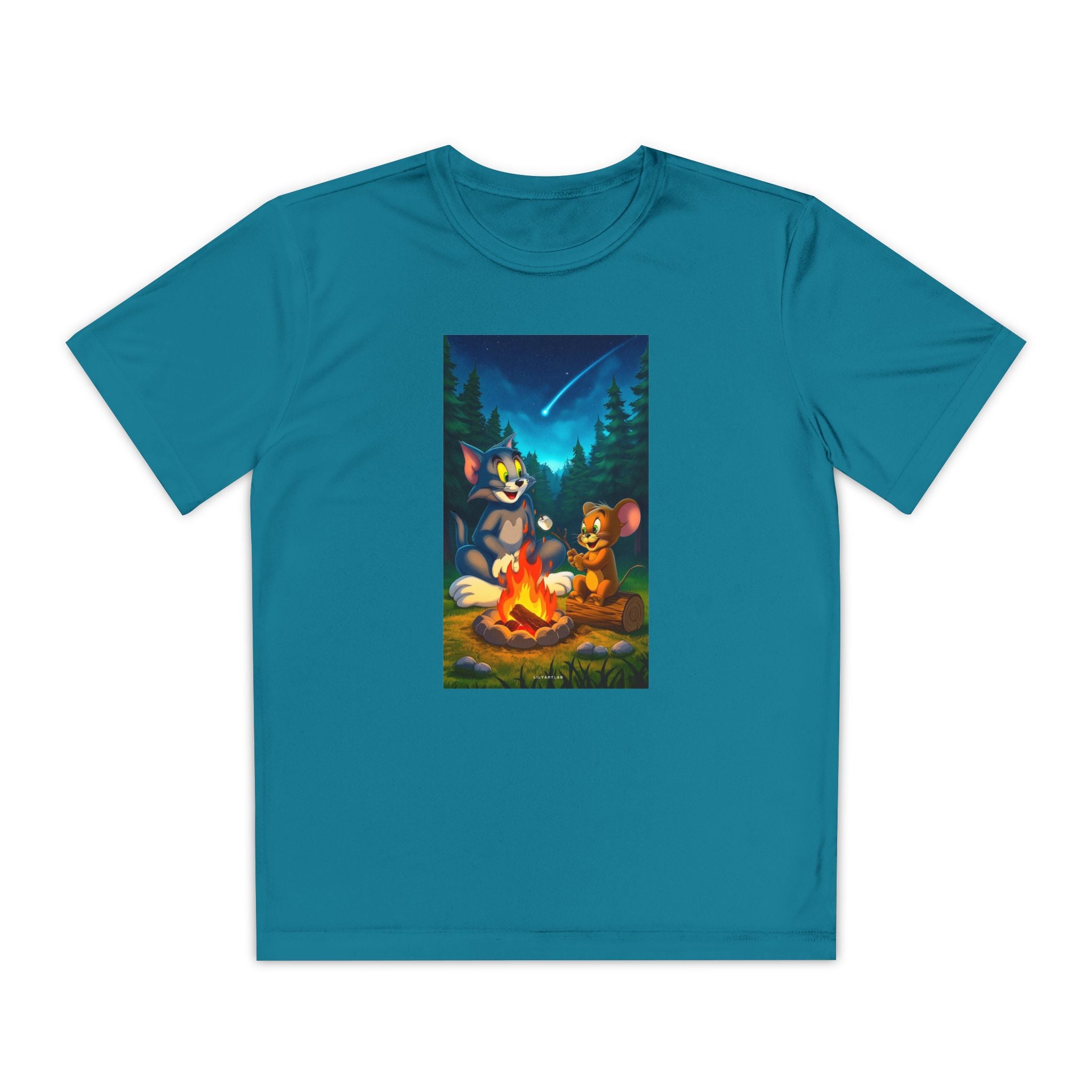 Youth Competitor Tee with Tom And Jerry design, Cartoon Graphic Kid's T-Shirt, Kids Tee, Children's Clothing, Funny Tee for Boys and Girls