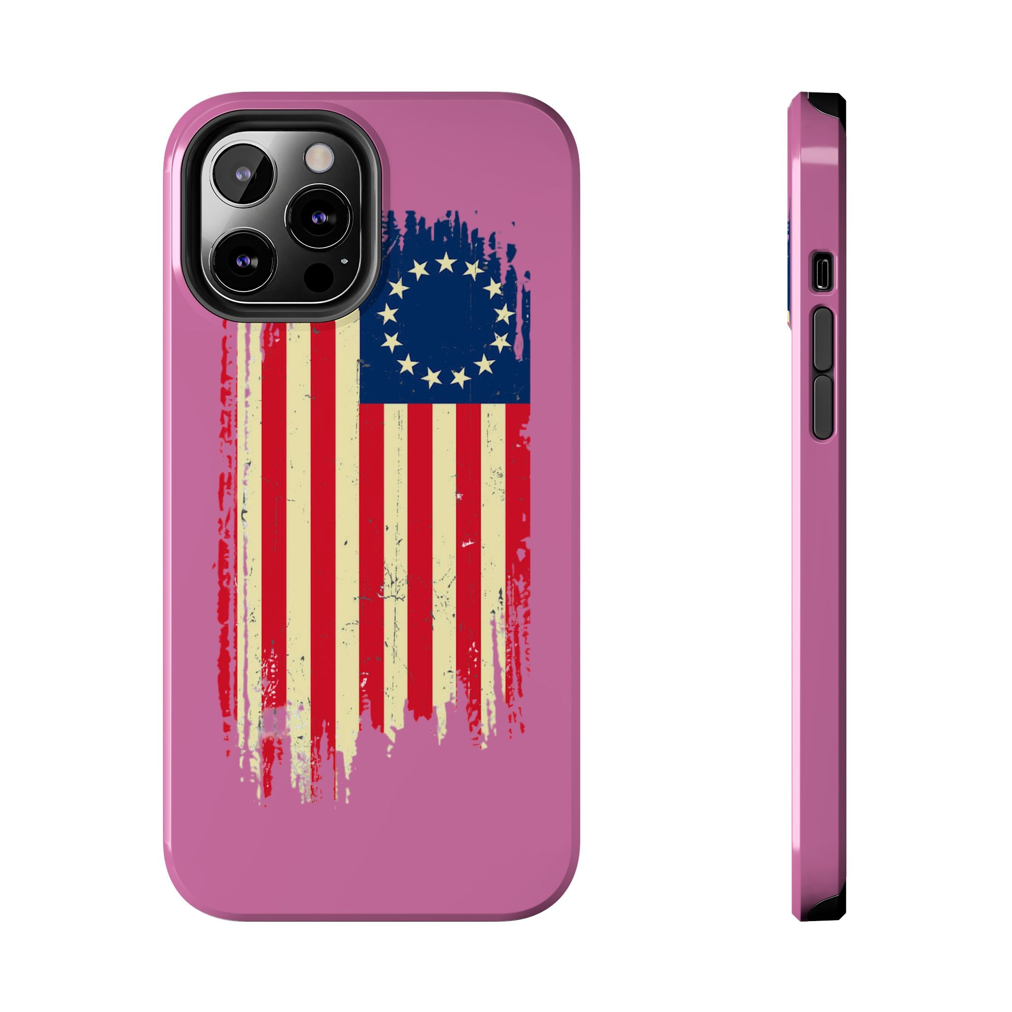 Patriotic Phone Cases with Vintage Flag Design, Tough Case for Independence Day, Memorial Day, 4th of July, Gift for Veterans, USA Pride