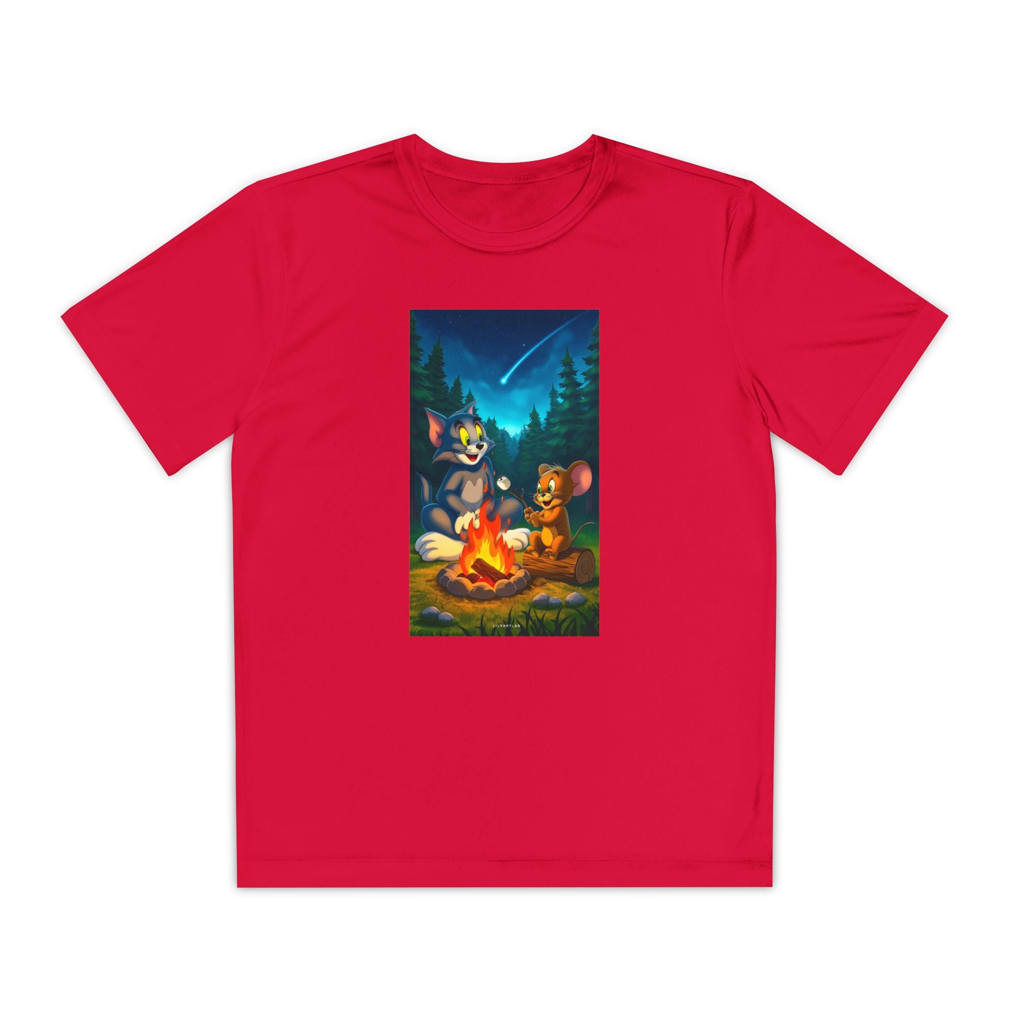 Youth Competitor Tee with Tom And Jerry design, Cartoon Graphic Kid's T-Shirt, Kids Tee, Children's Clothing, Funny Tee for Boys and Girls